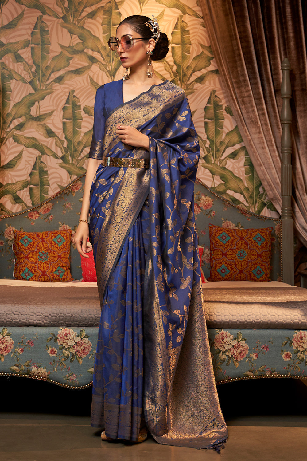 Buy Green Blue South Silk Saree Nitaraa