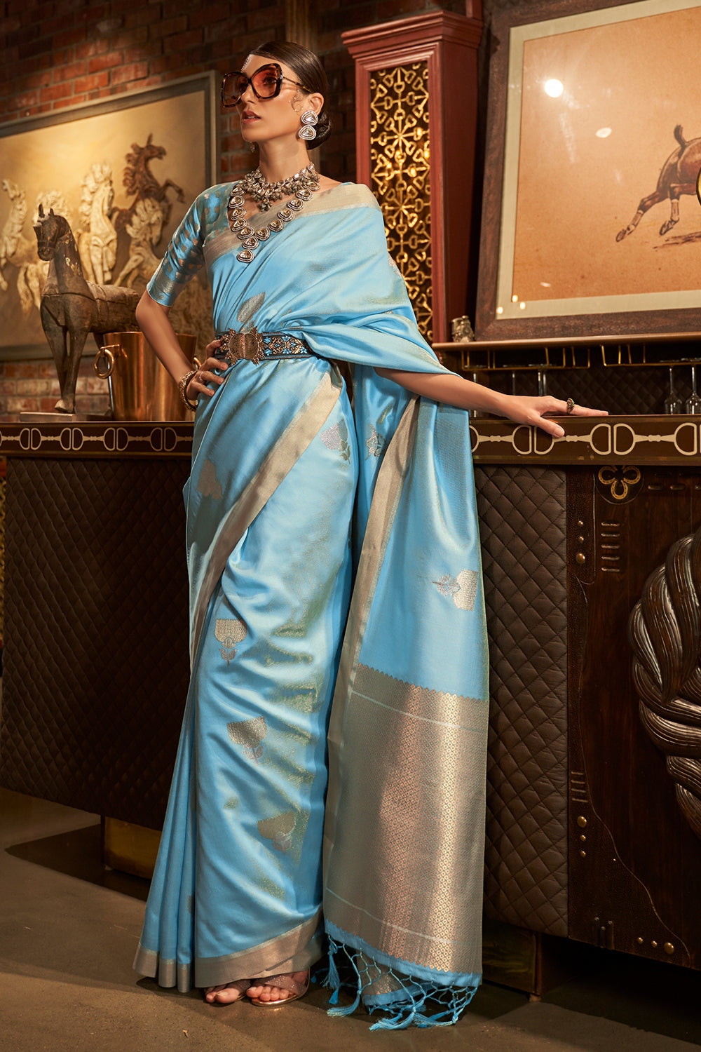 Buy Vivid Blue Paithani Saree Nitaraa