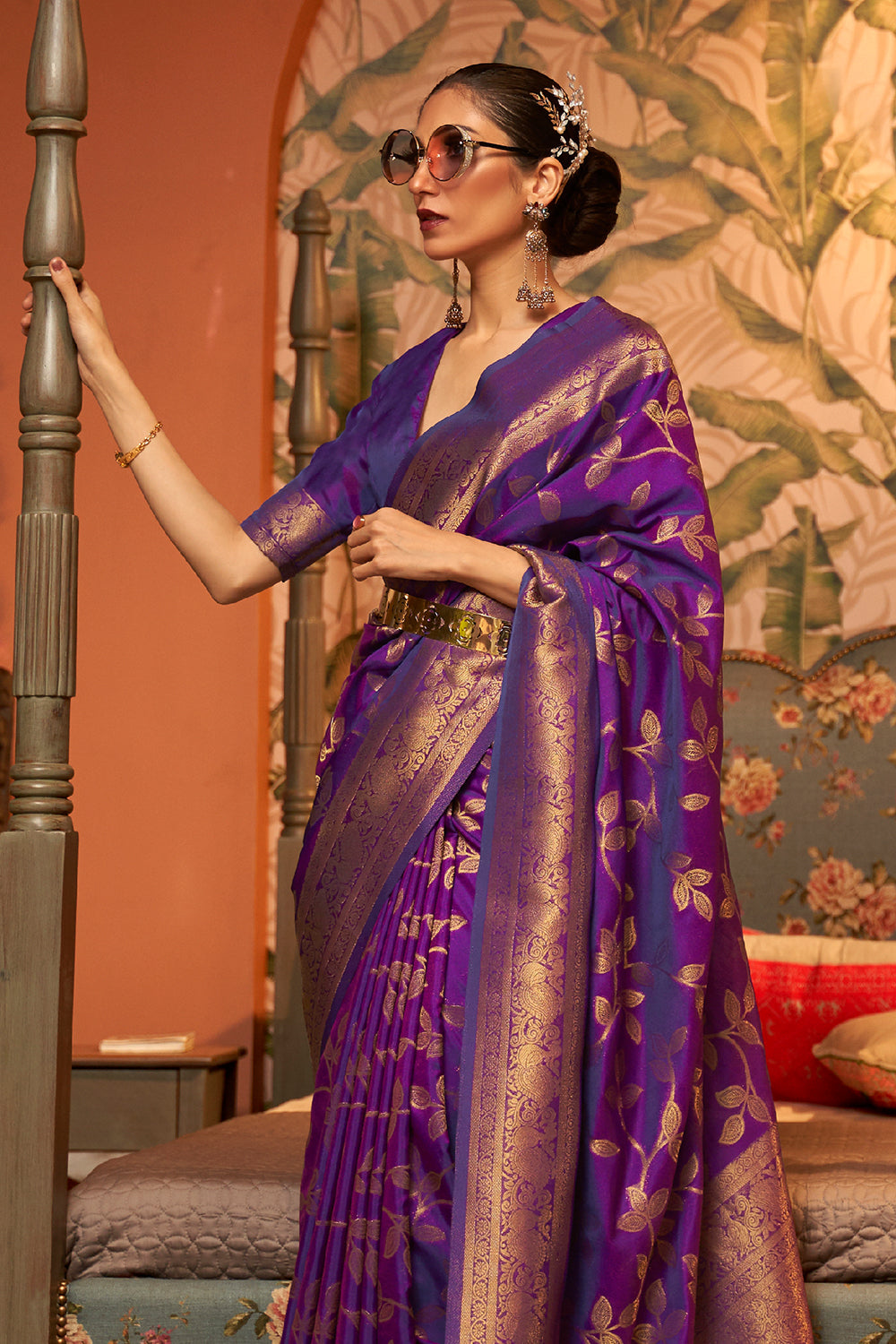 Buy Salmon Pink South Silk Saree Nitaraa