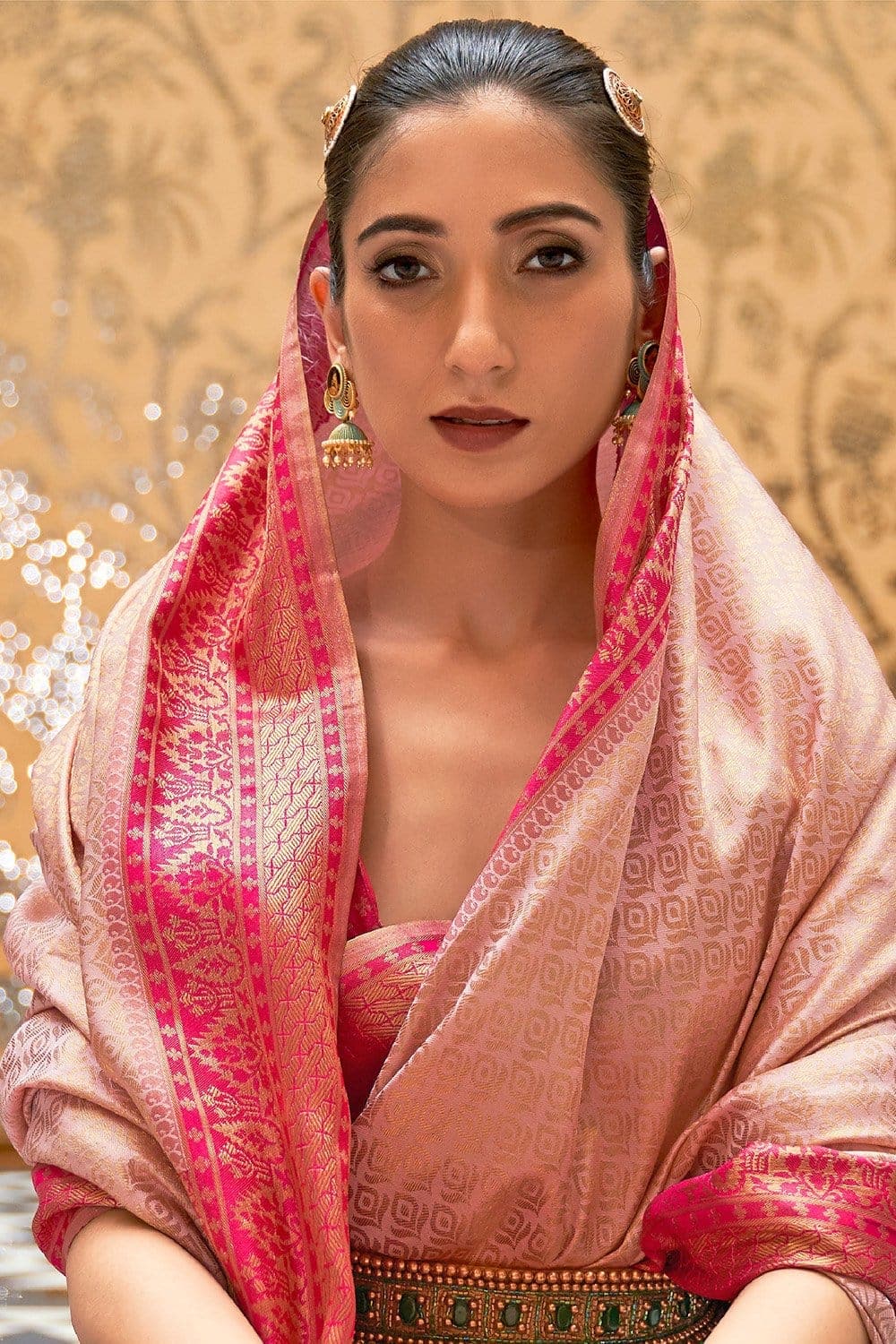Buy Green And Red Smooth Silk Saree Nitaraa