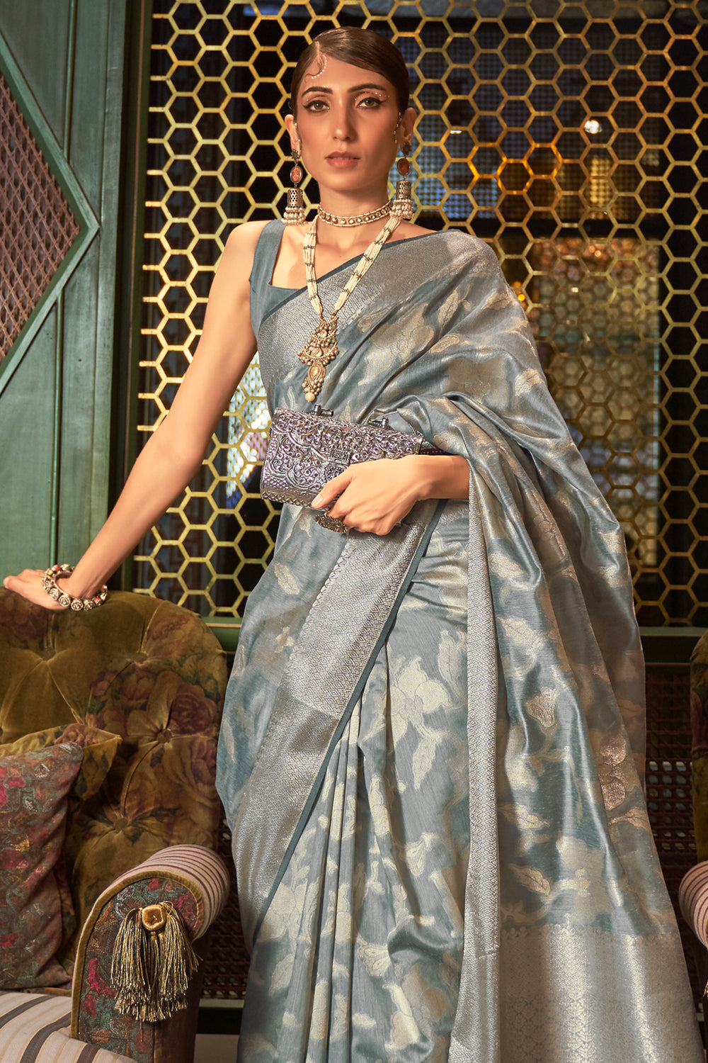 Buy Black Raw Silk Saree Nitaraa