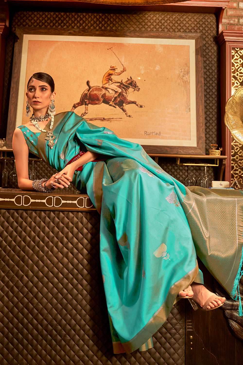 Buy Steel Grey Tussar Saree Nitaraa