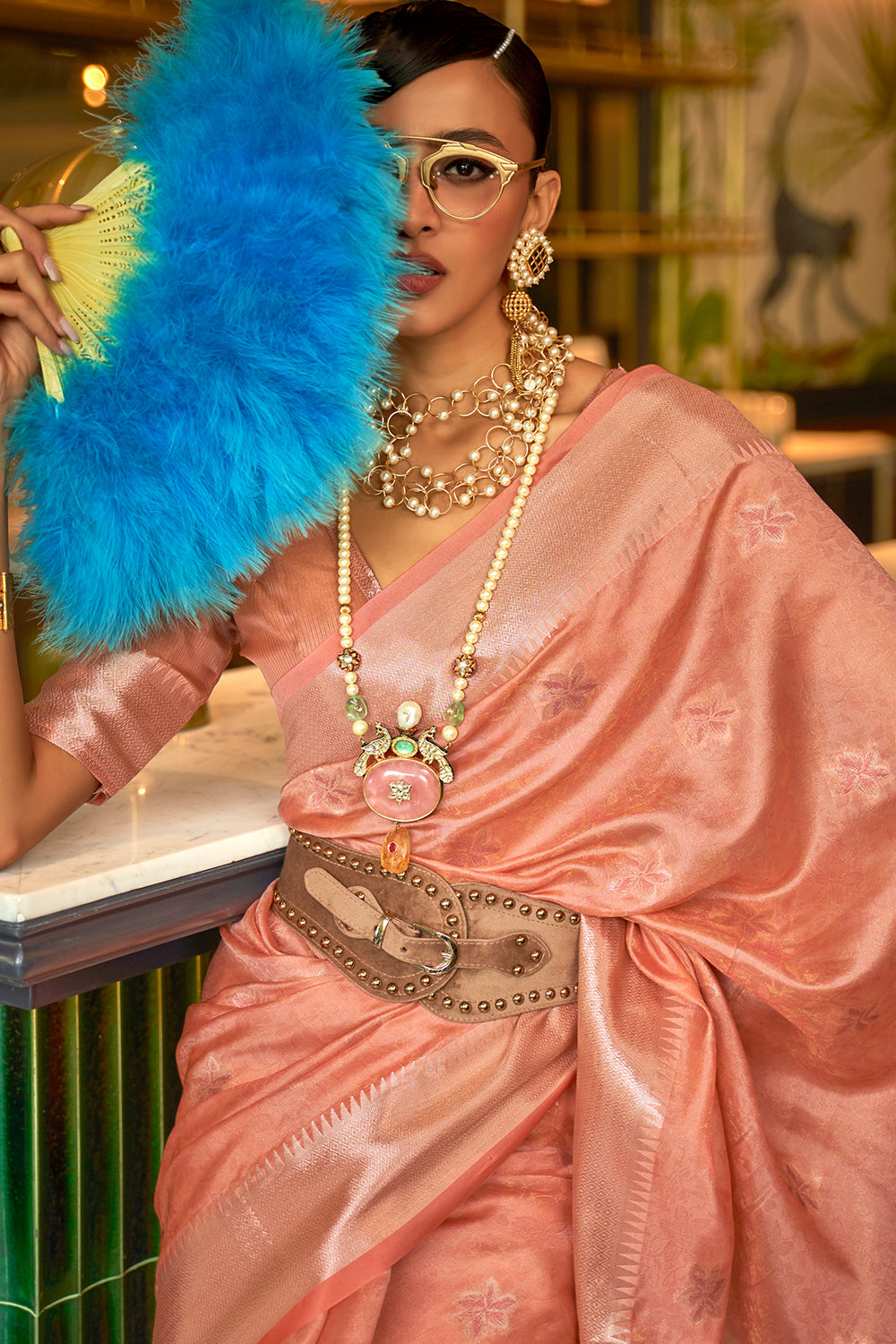 Buy Shadow Grey Banarasi Butti Saree Nitaraa