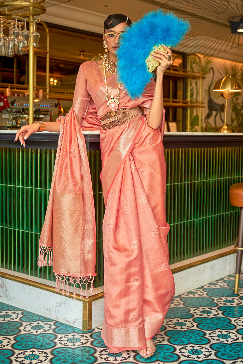 Buy Admiral Blue Banarasi Butti Saree Nitaraa