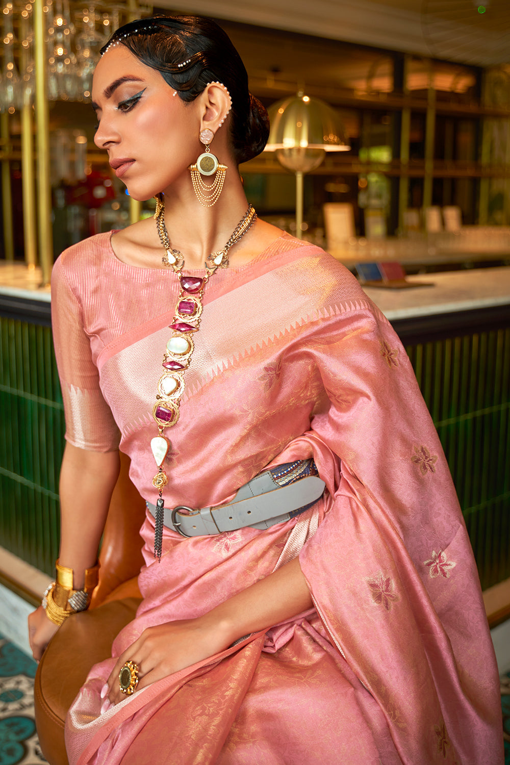 Buy Navy Blue Banarasi Saree Nitaraa