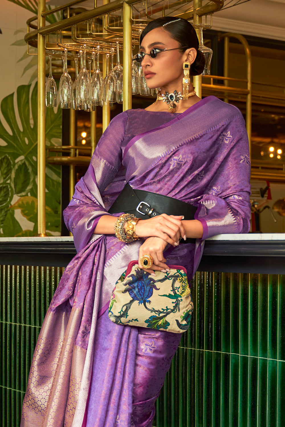 Buy Rose Red Banarasi Saree Nitaraa