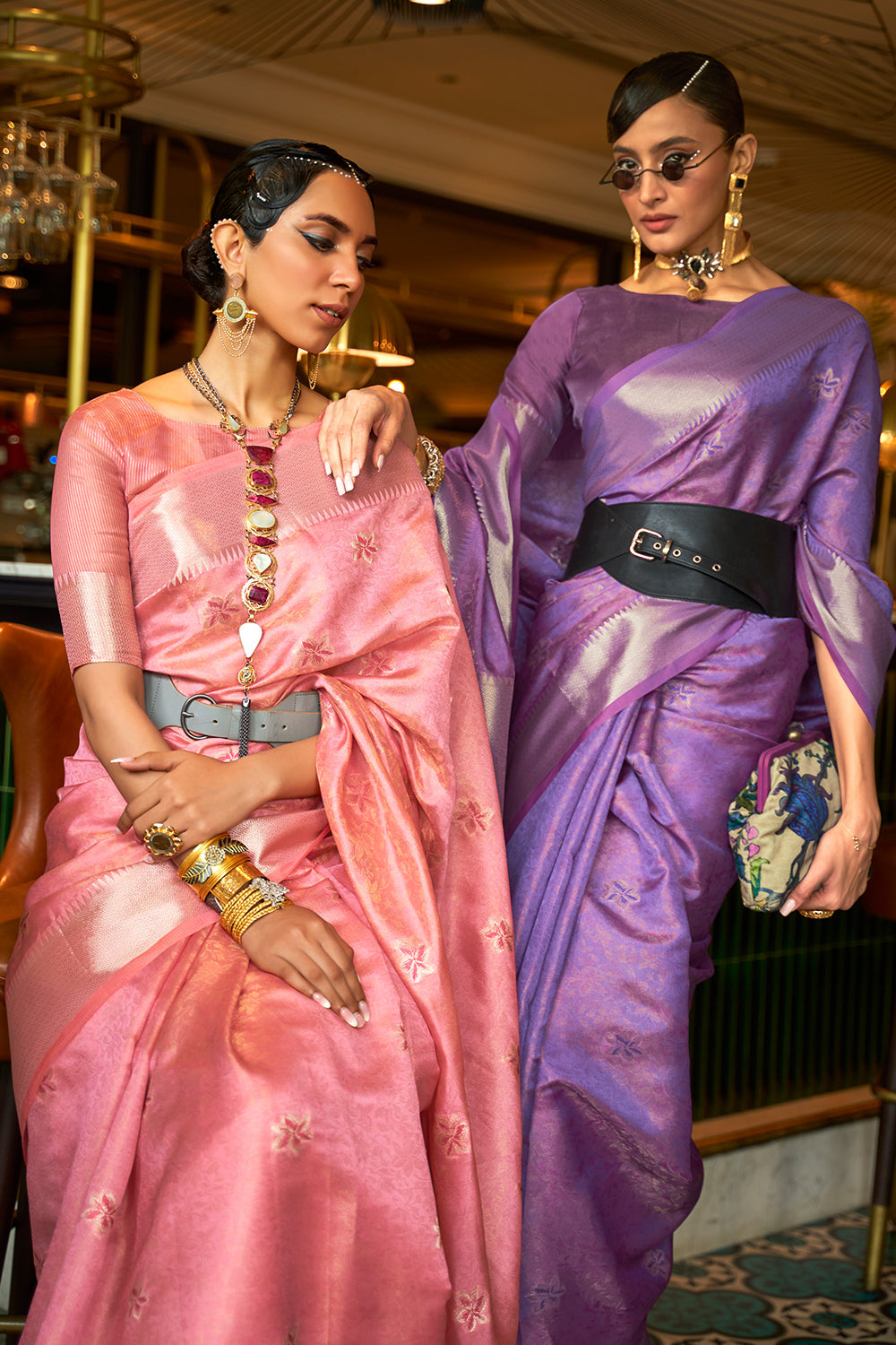 Buy Bluebonnet Blue Zari Butta Saree Nitaraa