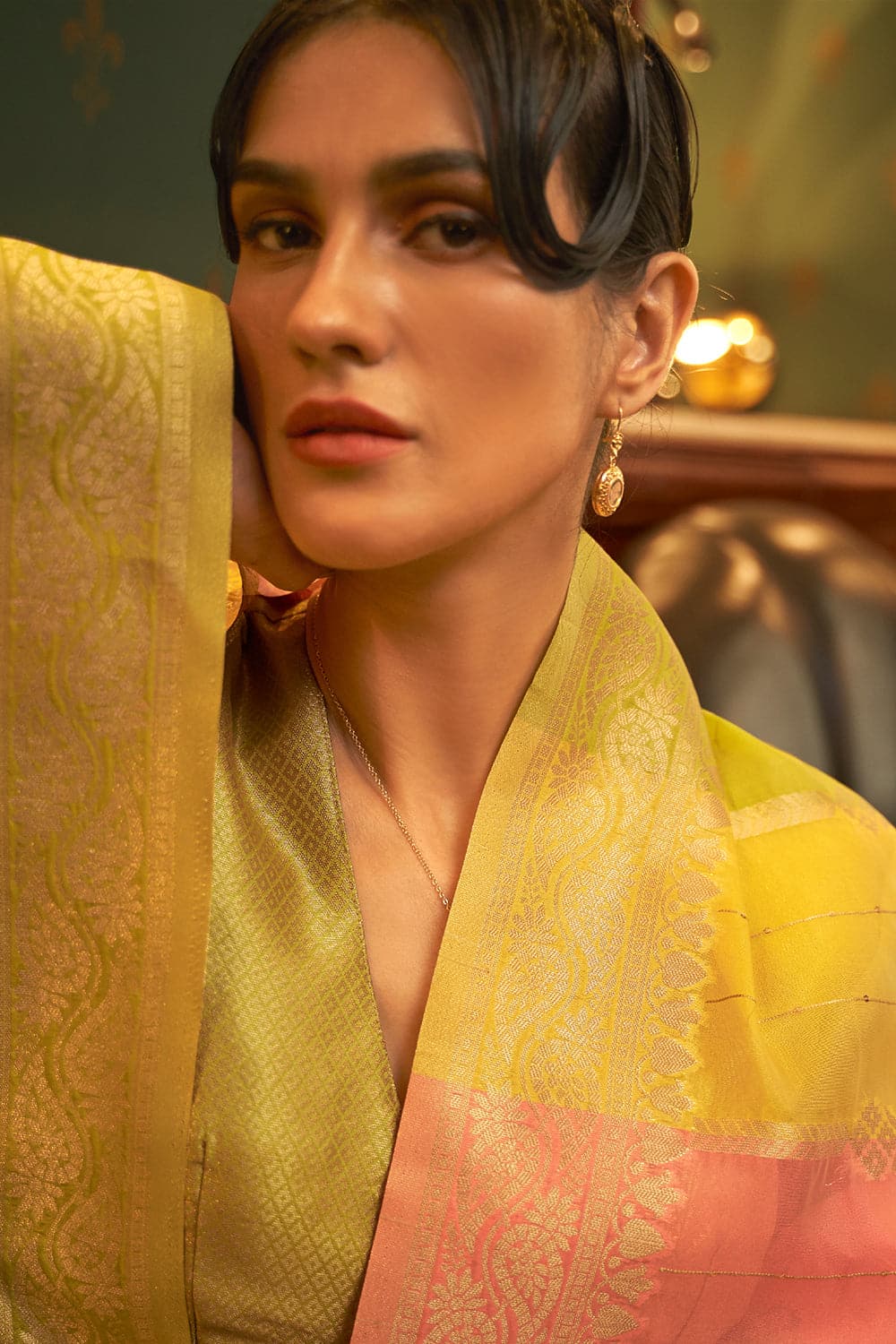 Buy Blue And Green Dola Silk Saree Nitaraa