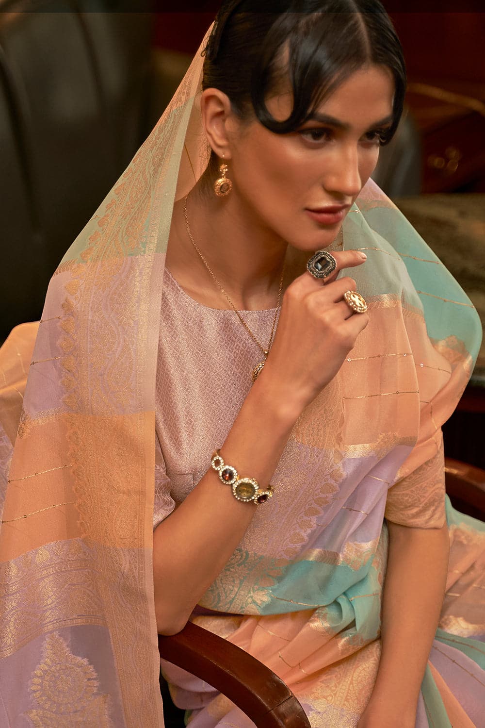 Buy Lime Green Dola Silk Saree Nitaraa