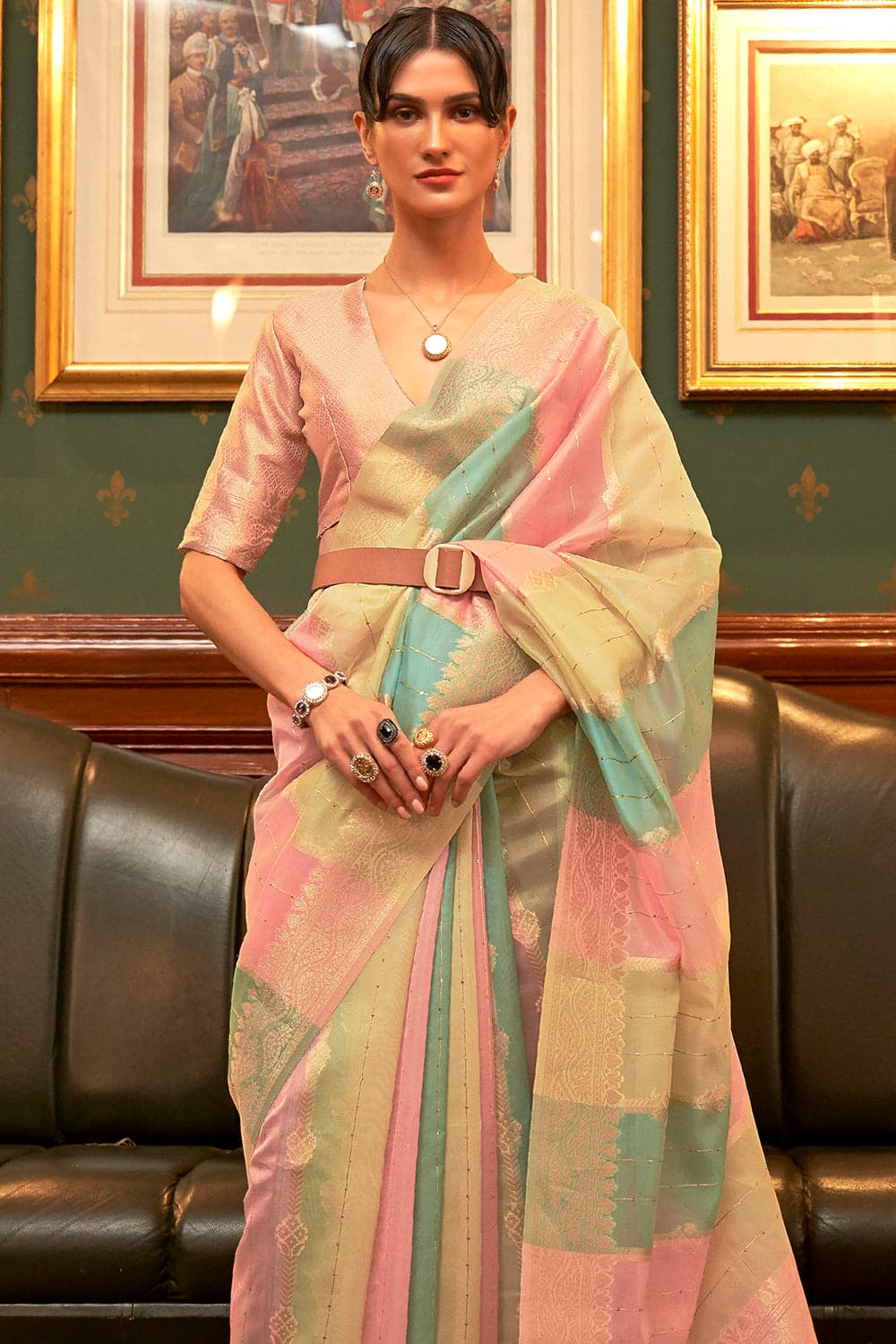 Buy Special Pink Dola Silk Saree Nitaraa