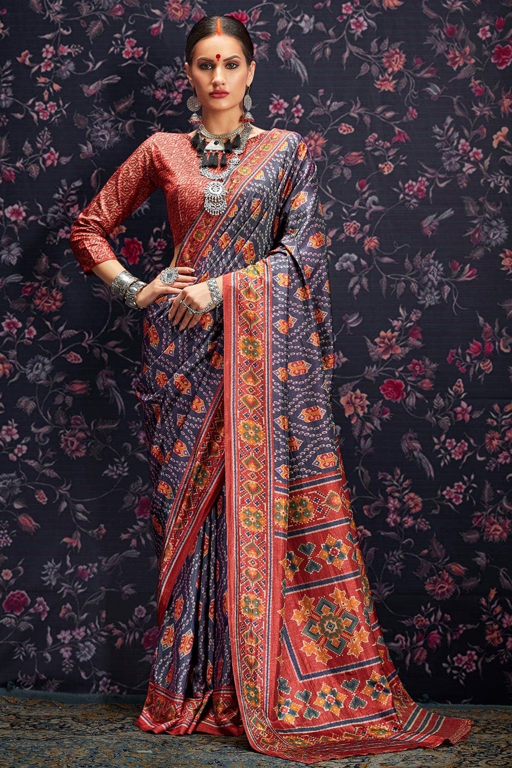 Buy French Violet Banarasi Saree Nitaraa