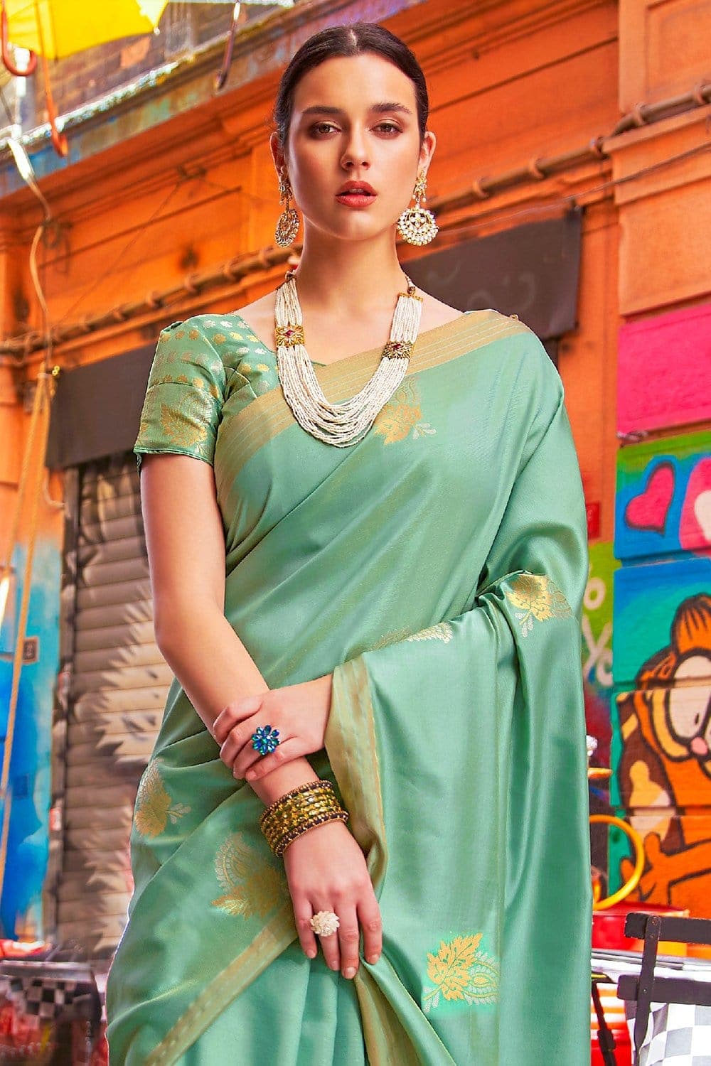 Buy Sapphire Blue Kanjivaram Saree Nitaraa