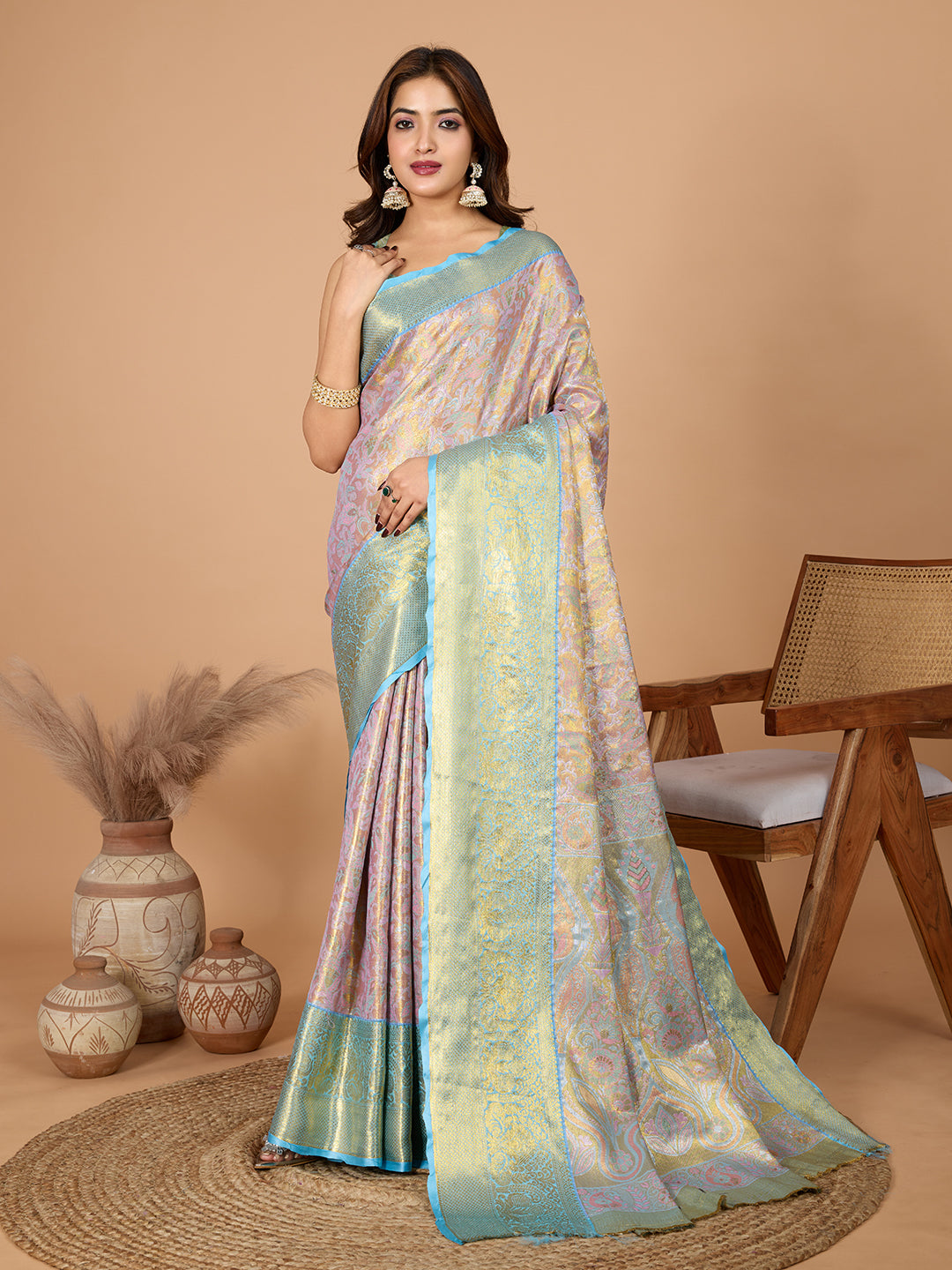 Lavendor Pink Banarasi Saree