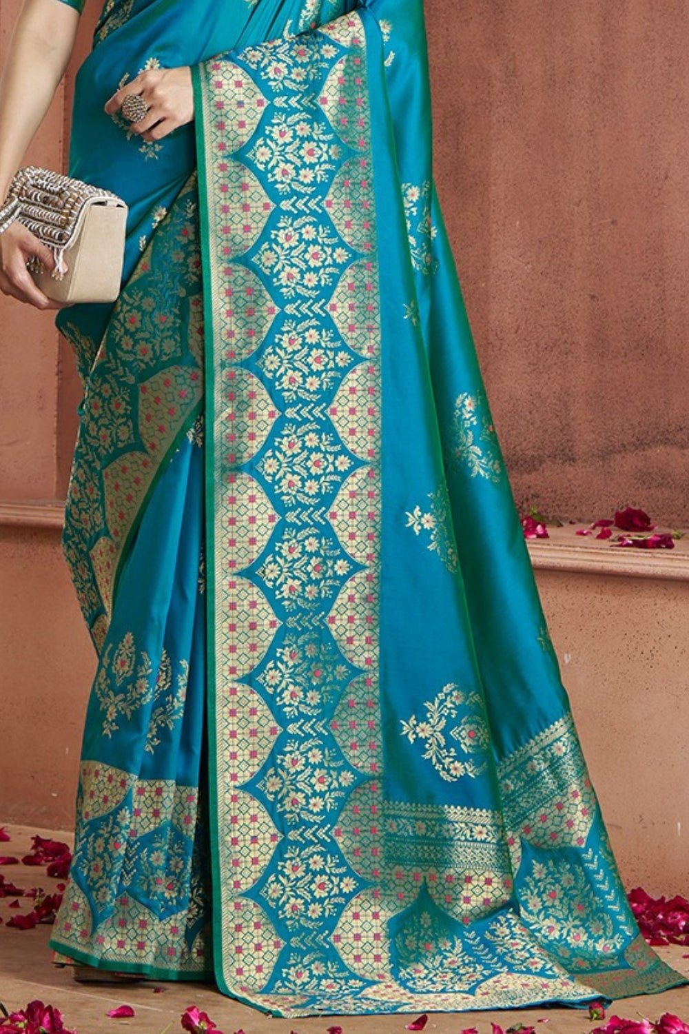 Blue Banarasi Silk Saree