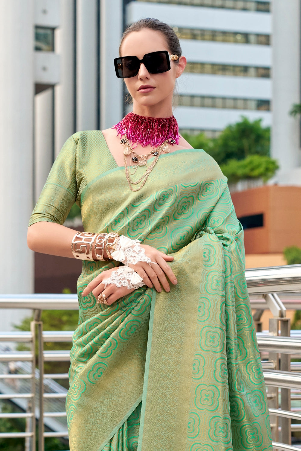 Green Kanchivaram Buttery Silk Saree