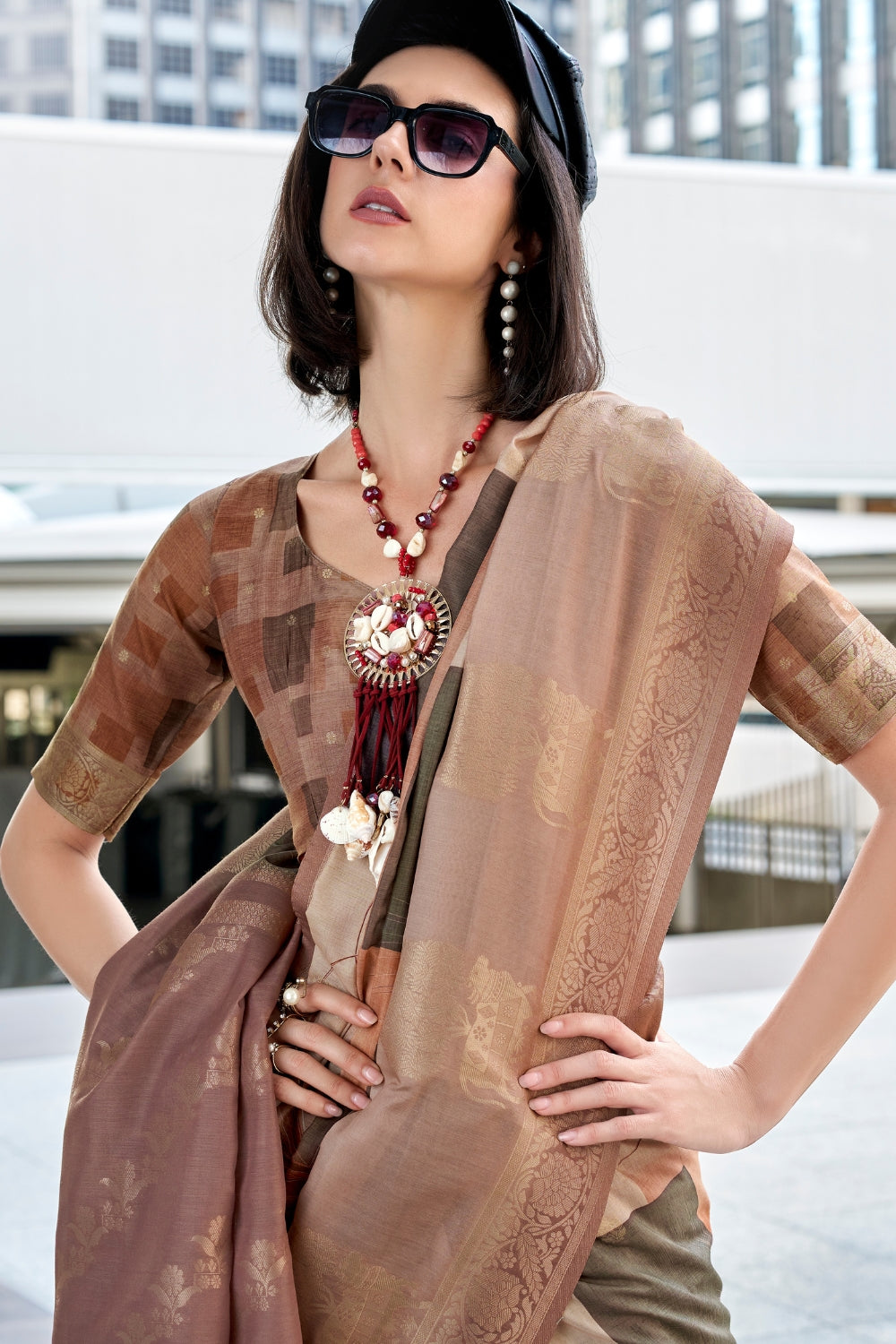 Multicolour Modal Silk Digital Print Saree