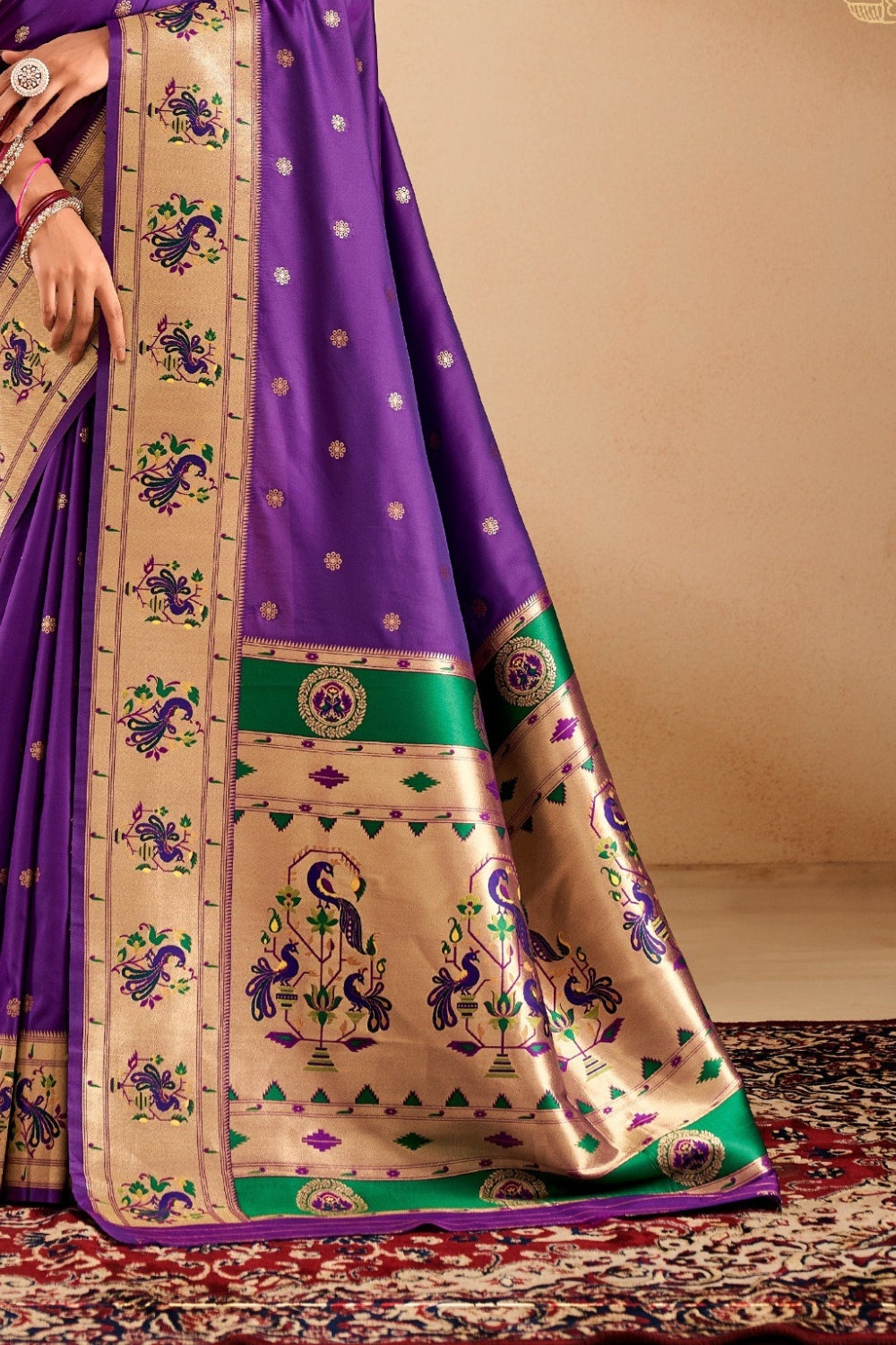 Purple Soft Paithani Saree
