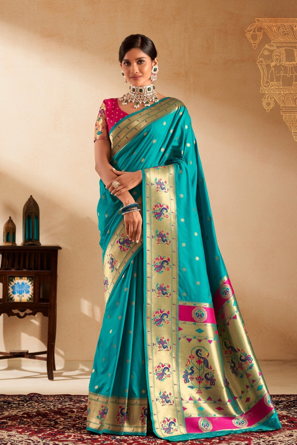 Rama Soft Paithani Saree
