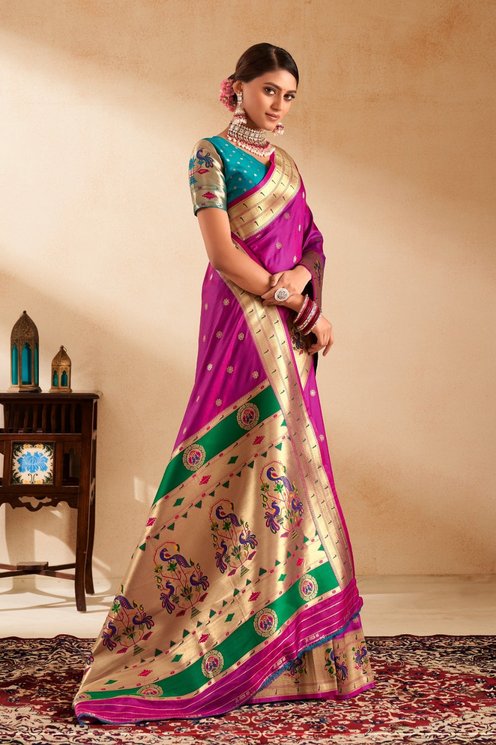 Magenta Soft Paithani Saree