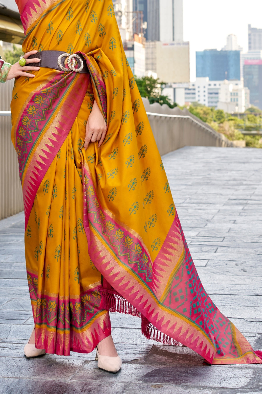 Mustard Soft Silk Saree