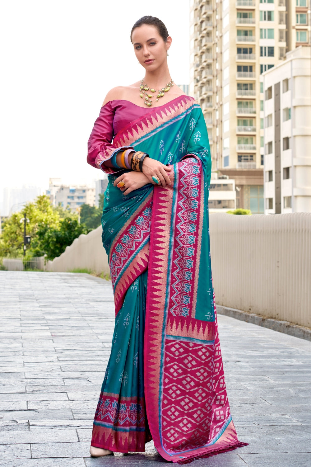 Teal Soft Silk Saree