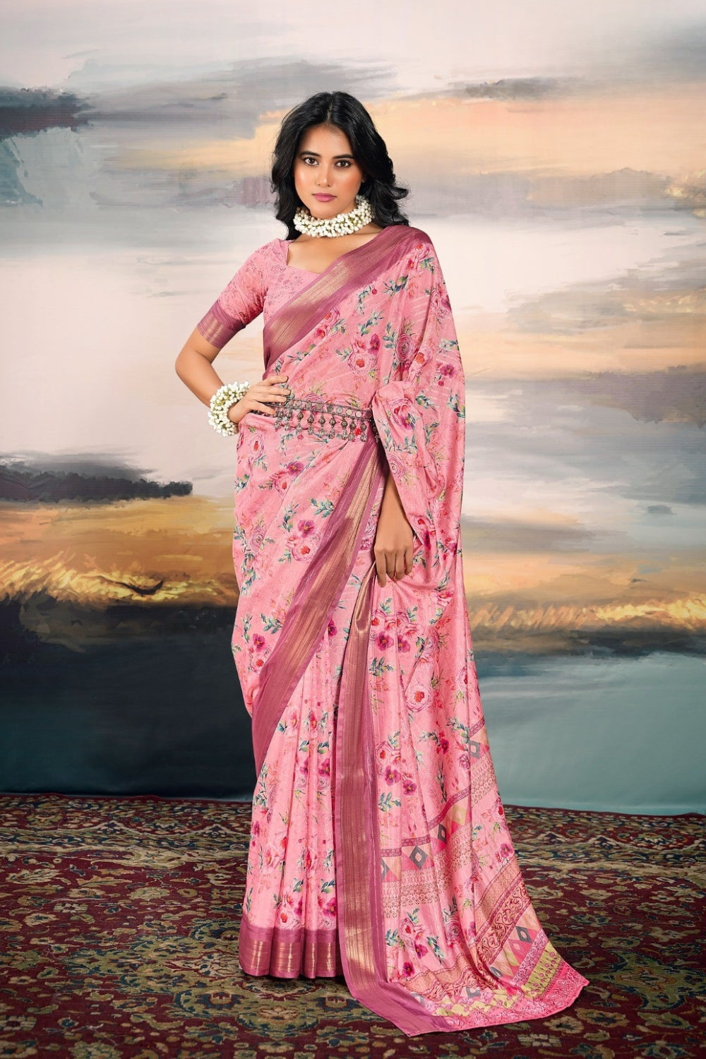 Pink Pure Cotton Silk Saree