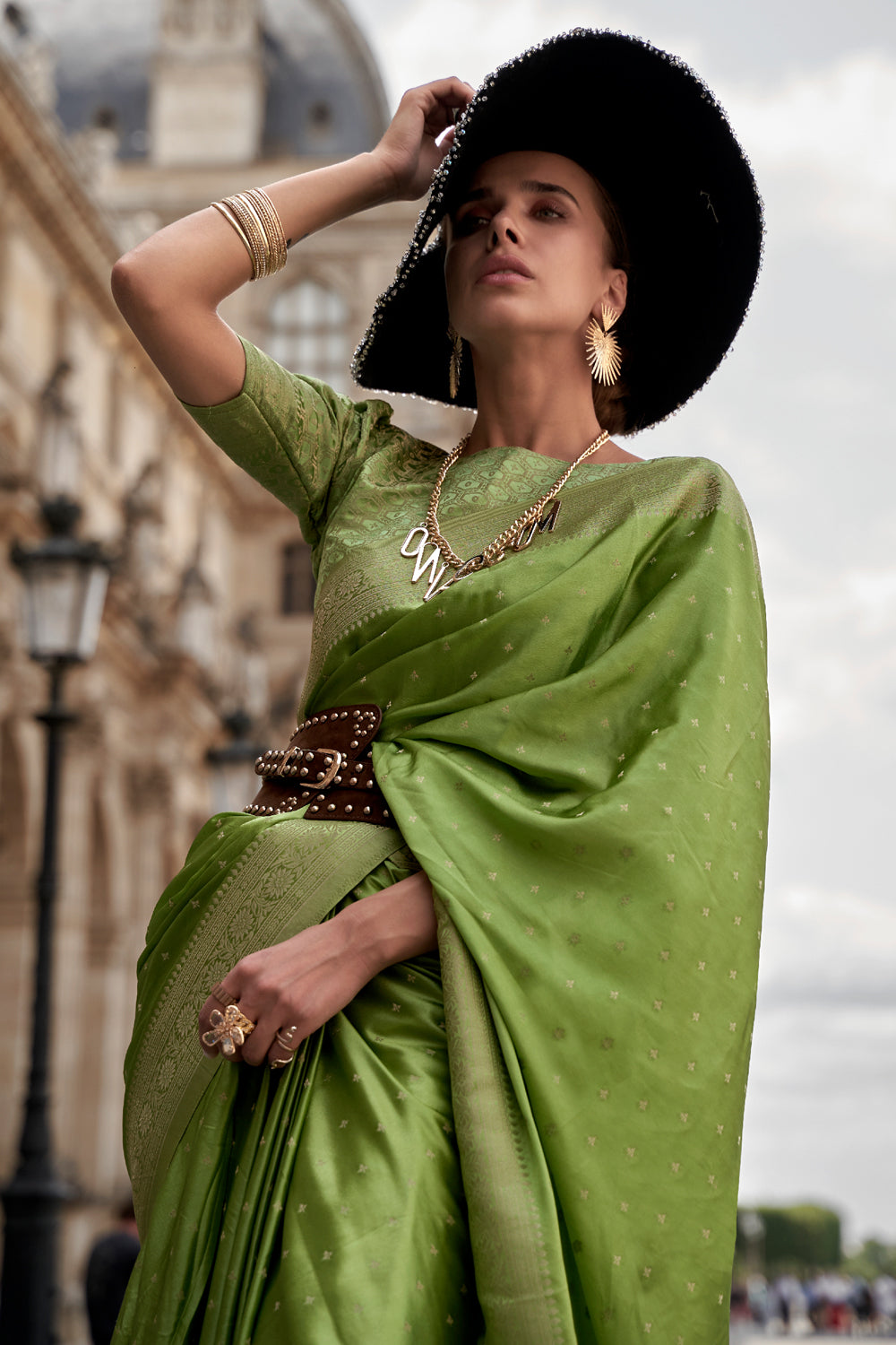 Green Banarasi Silk Saree