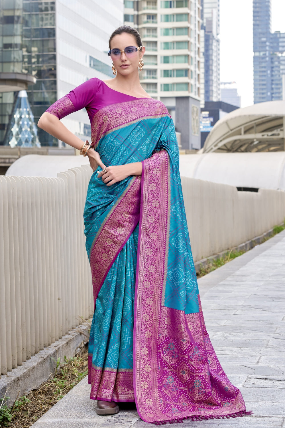 Blue Badhni Silk Saree