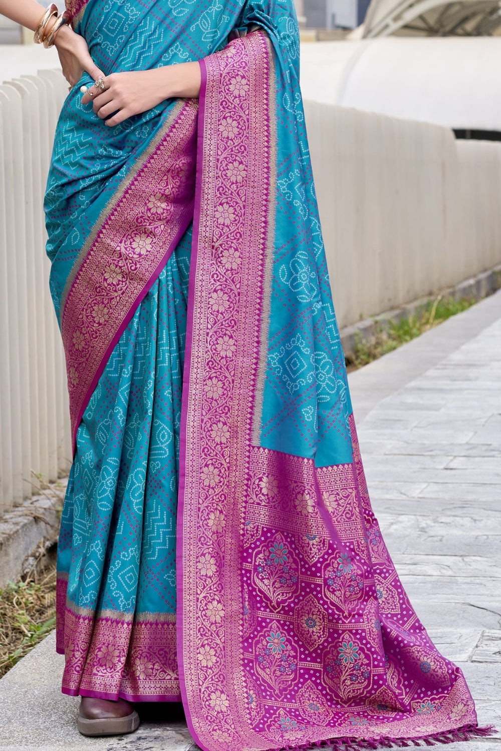 Blue Badhni Silk Saree