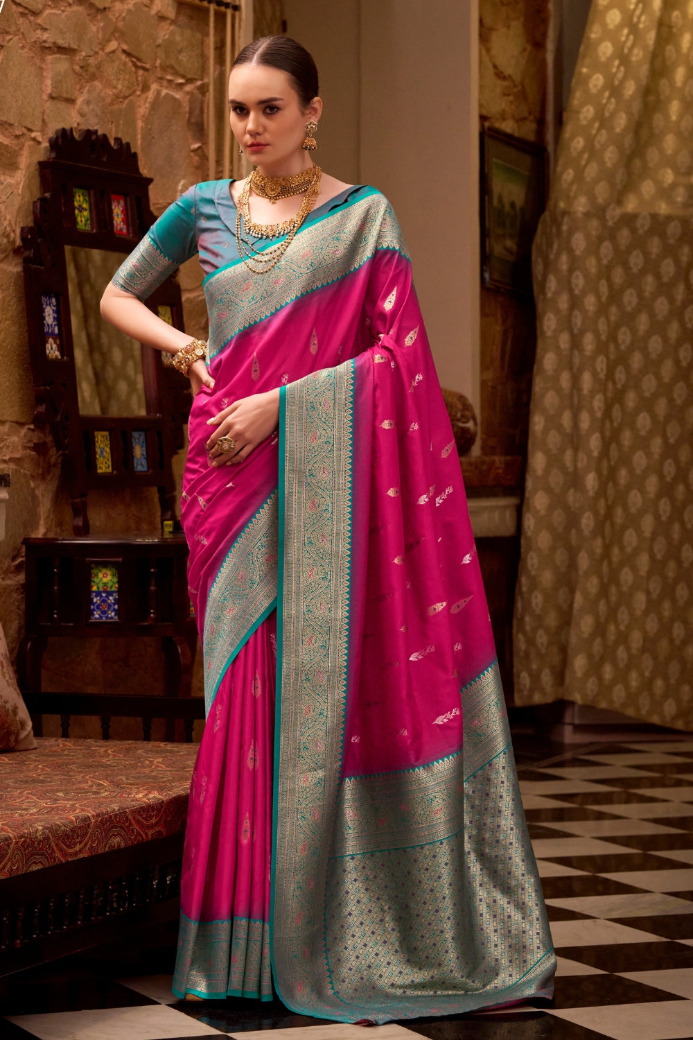 Pink Soft Silk Saree