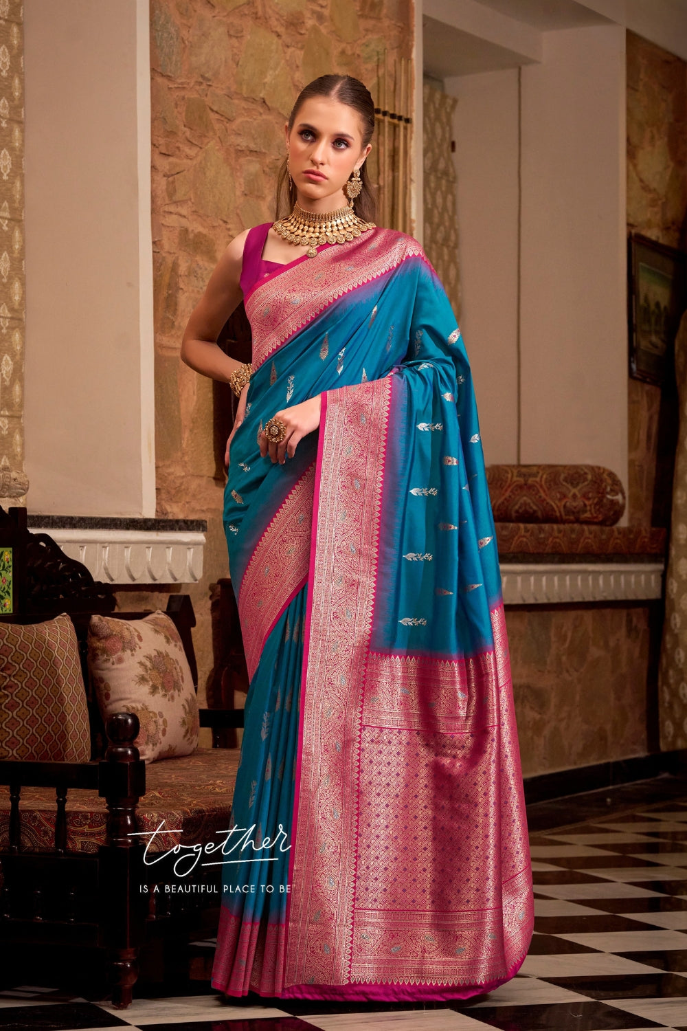 Blue Soft Silk Saree