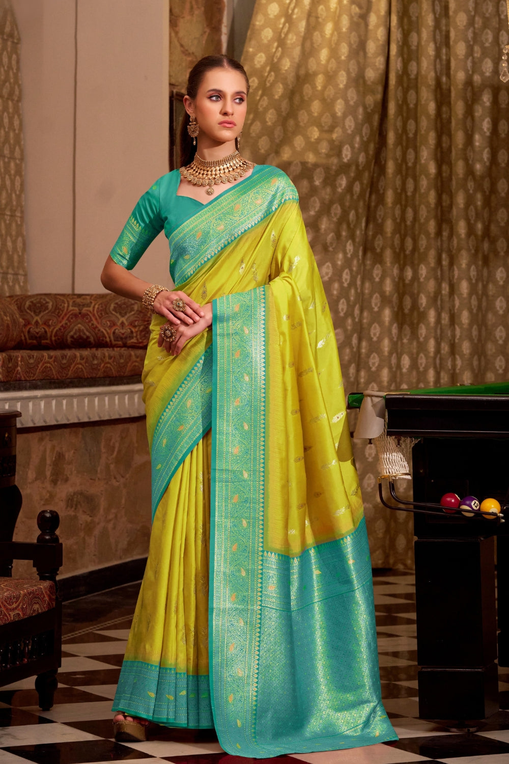 Yellow Soft Silk Saree