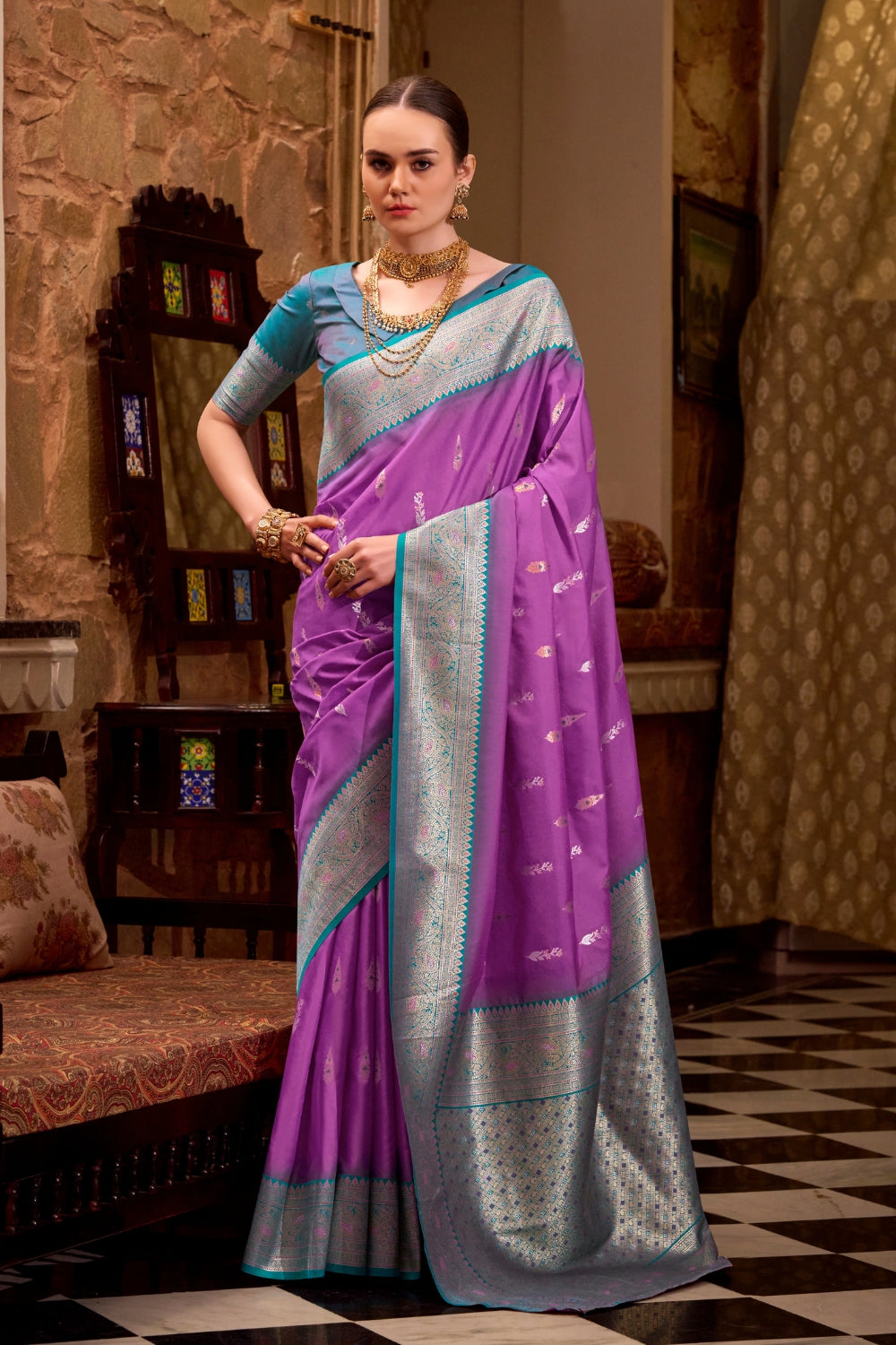 Purple Soft Silk Saree