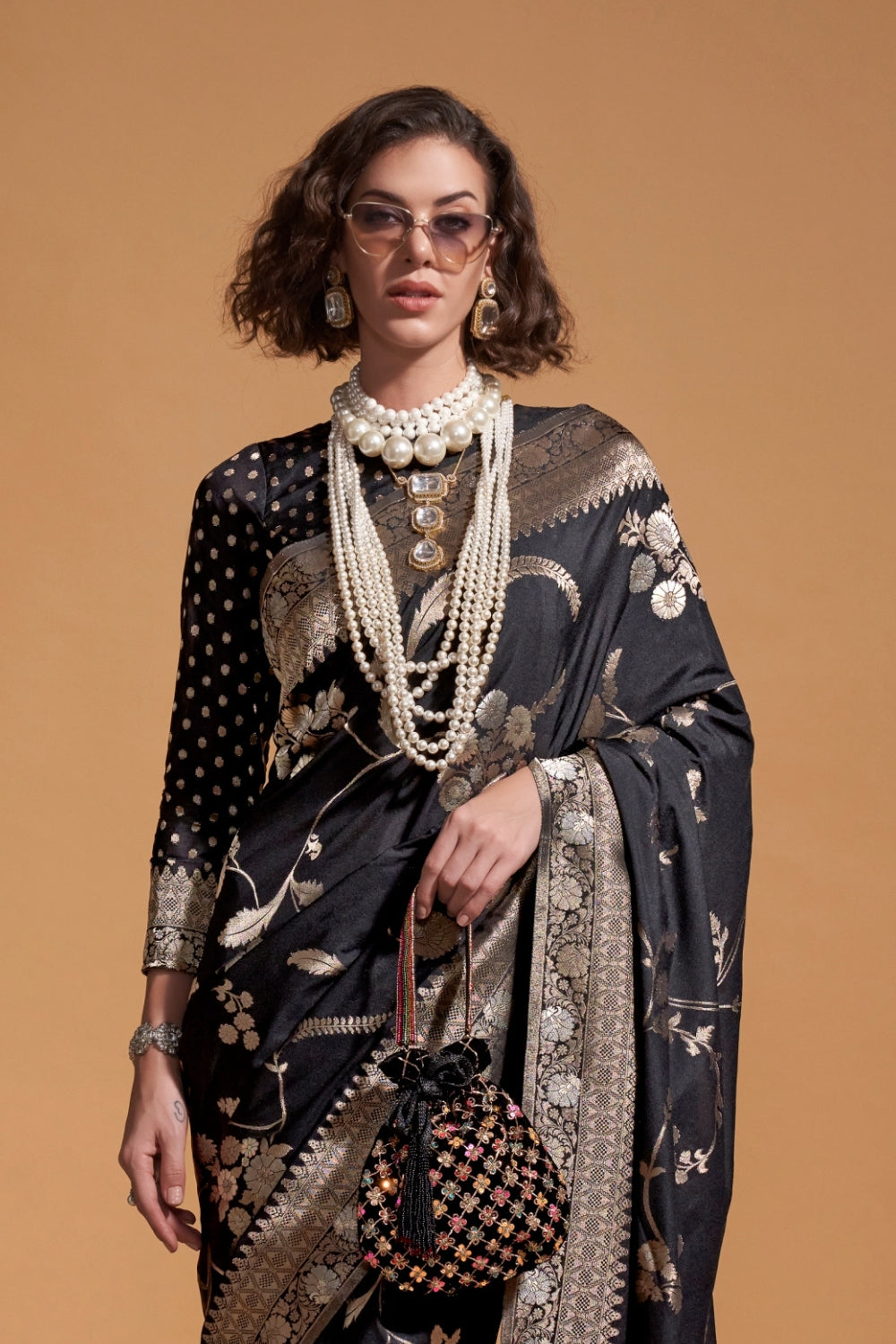 Black Georgette Saree