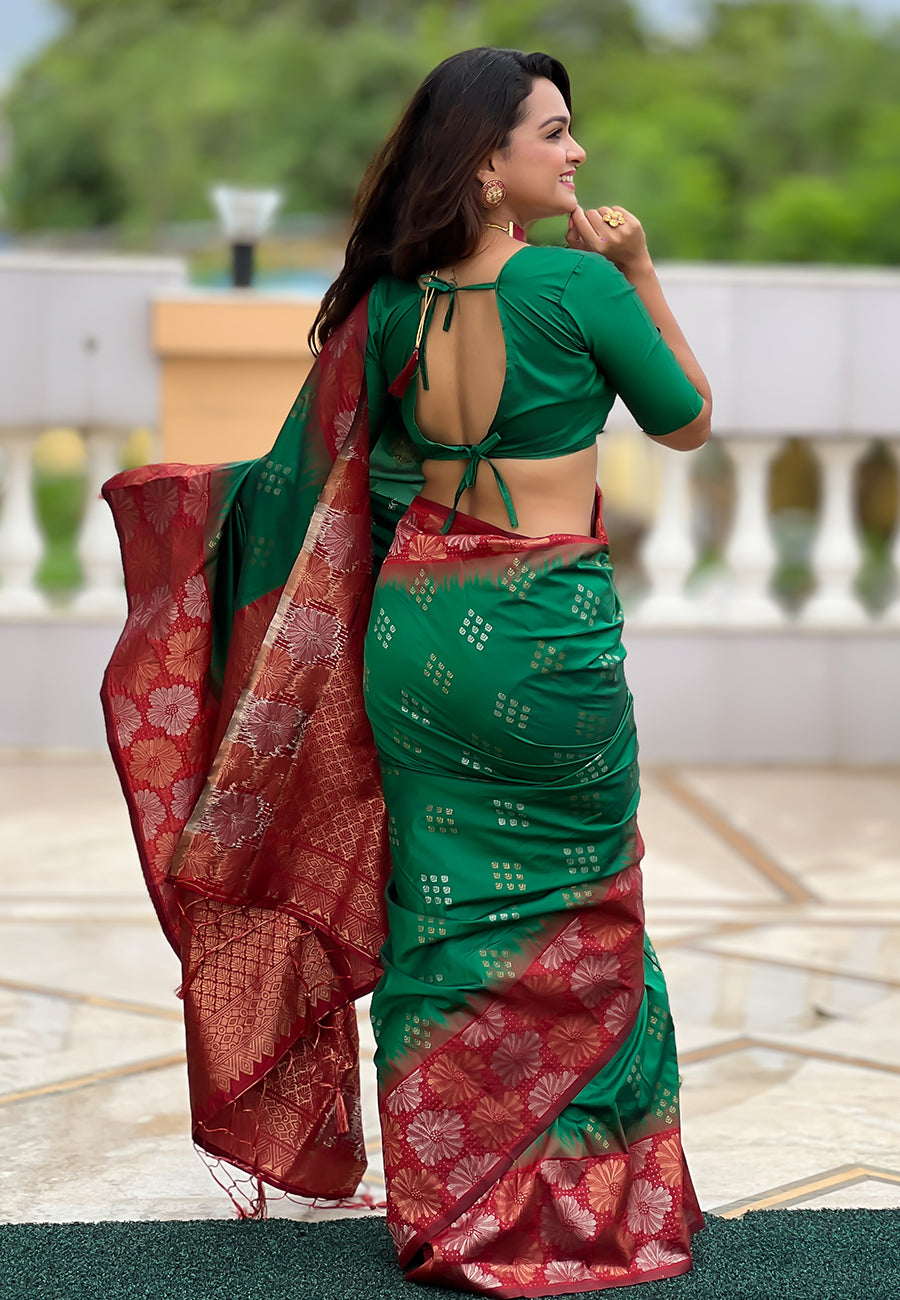 Apple Red Soft Silk Saree