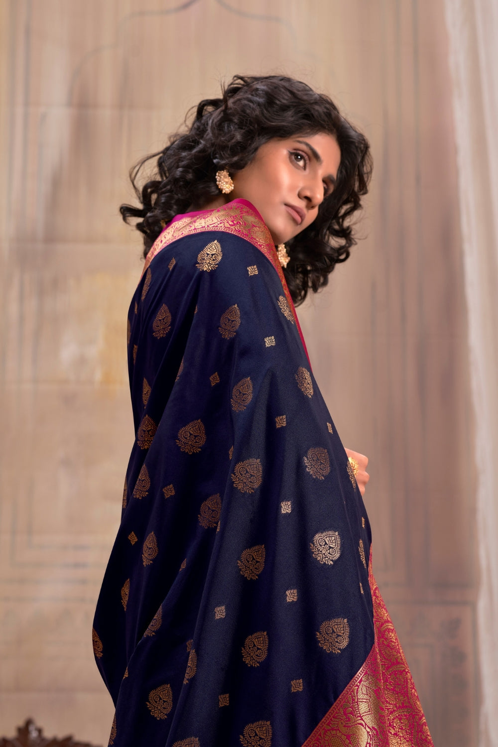 Navy Blue Soft Silk Saree