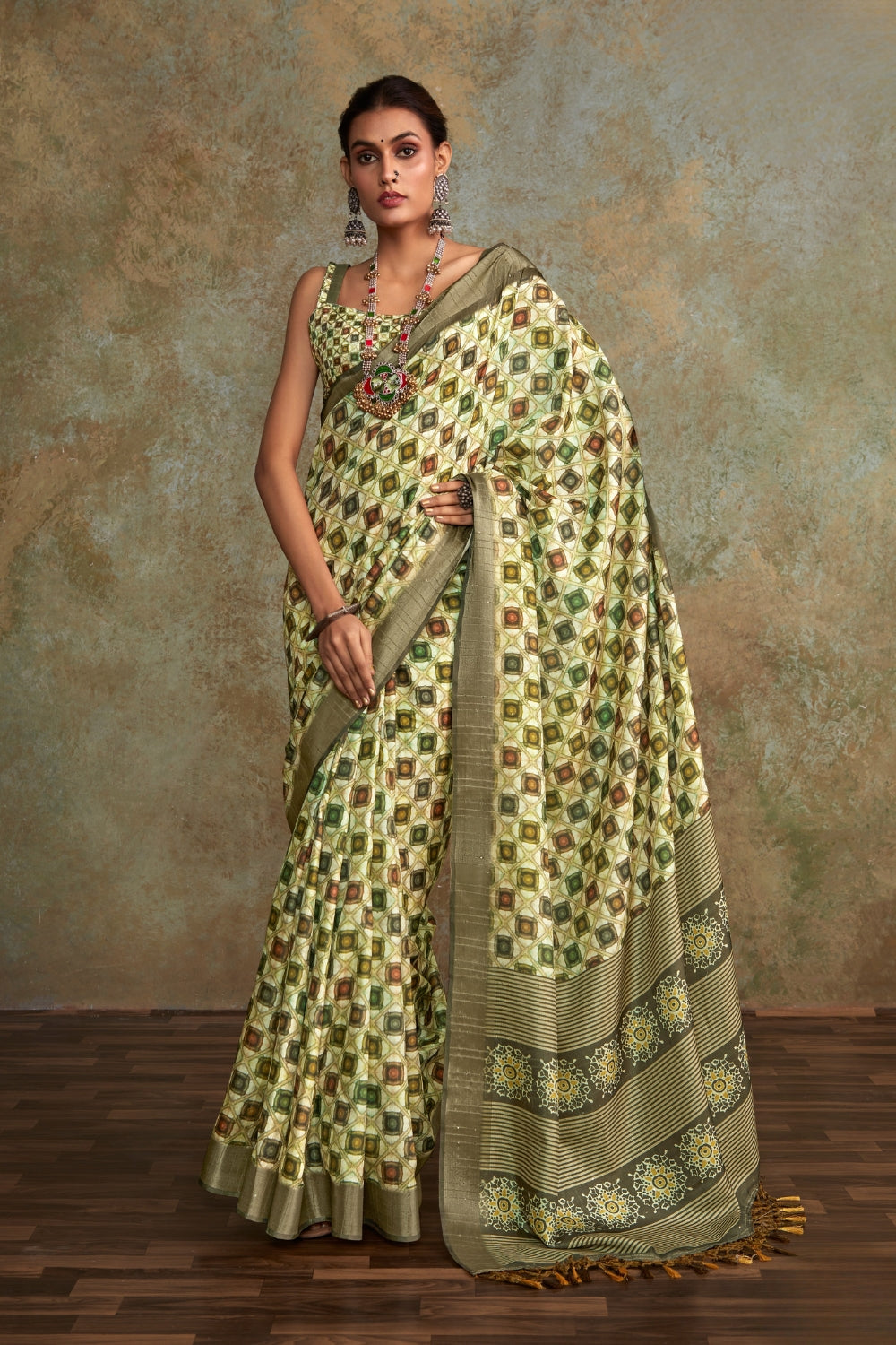 Yellow Handloom Silk Saree
