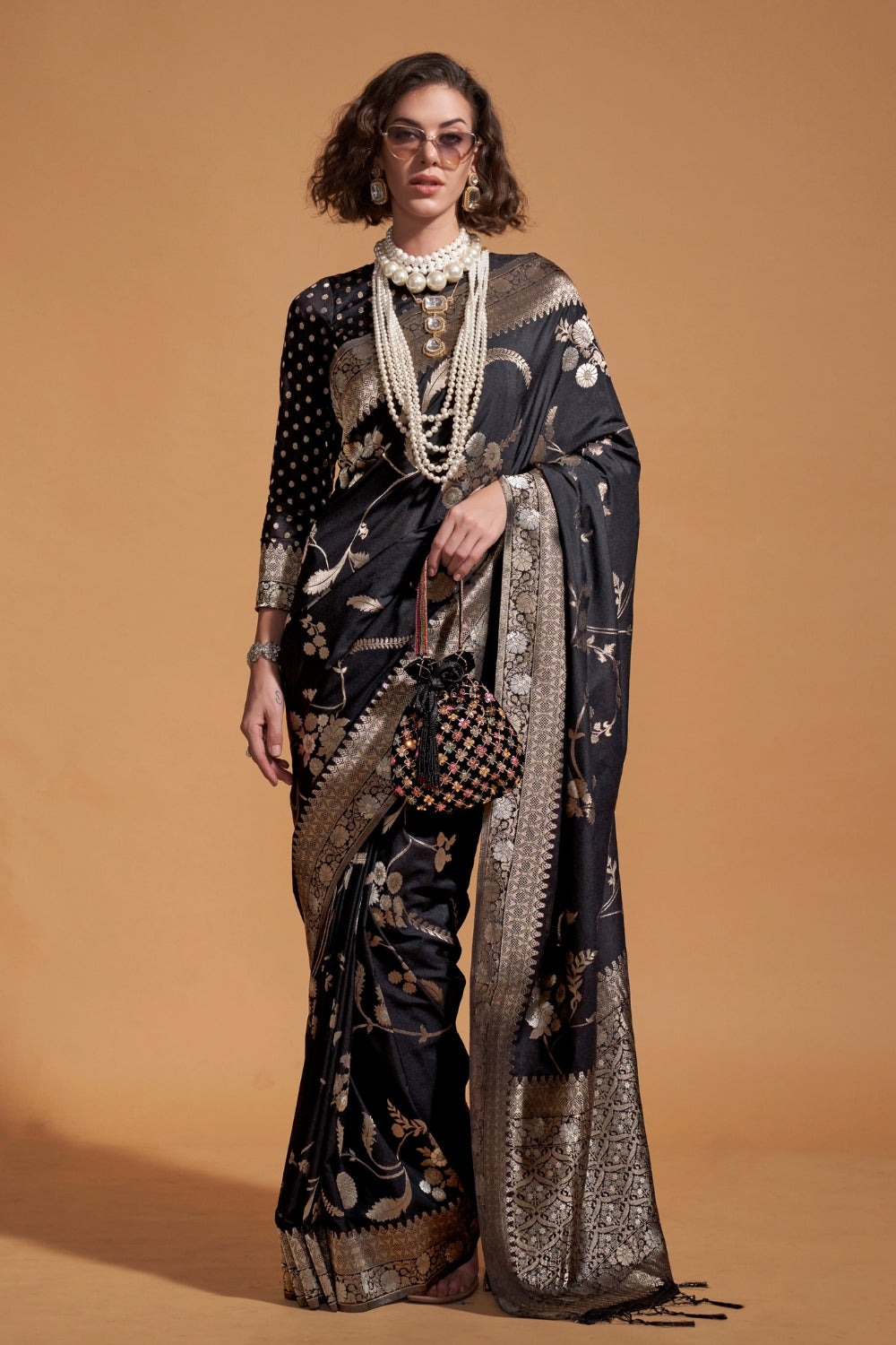 Black Georgette Saree