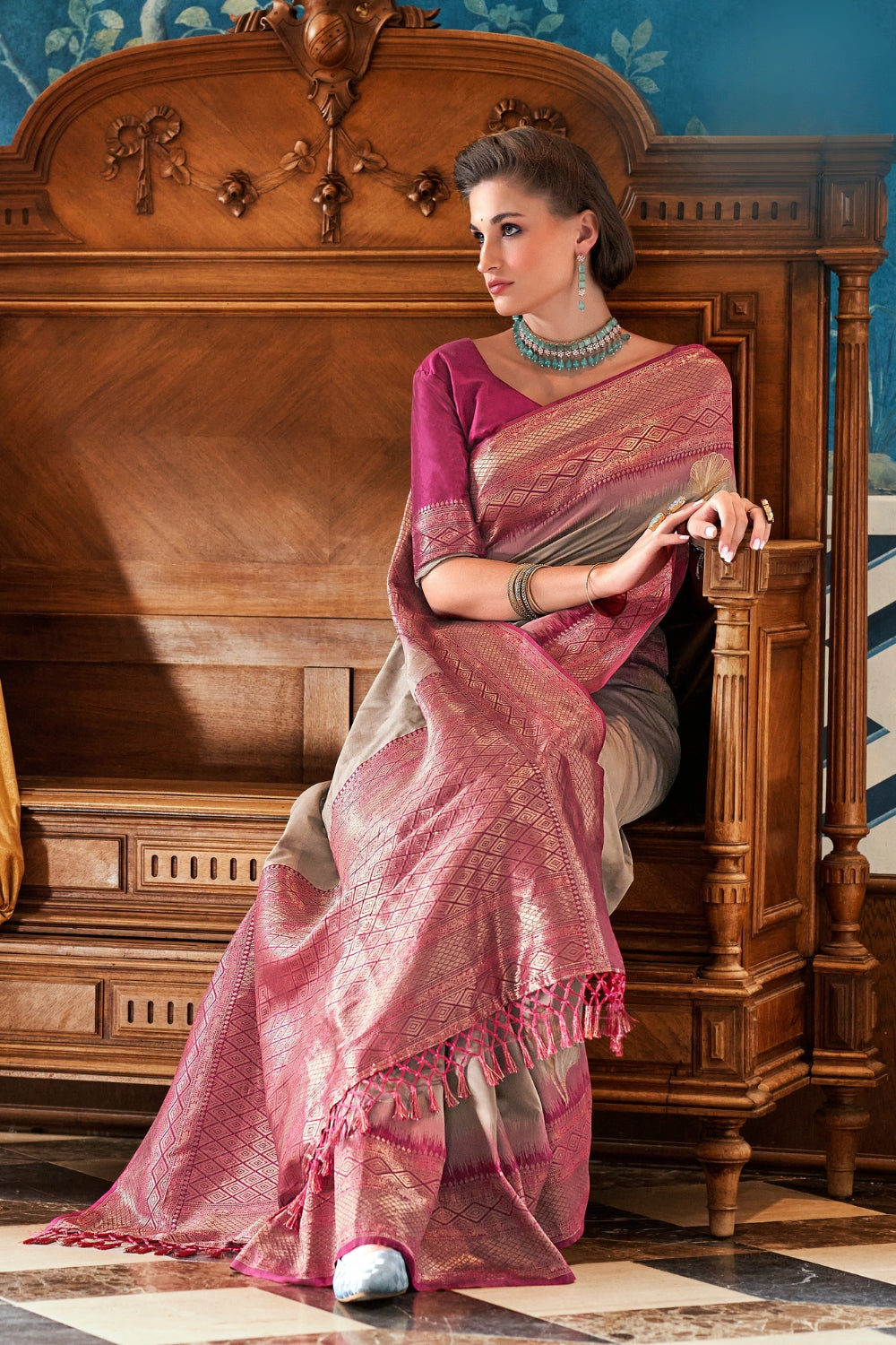 Pink Soft Silk Saree