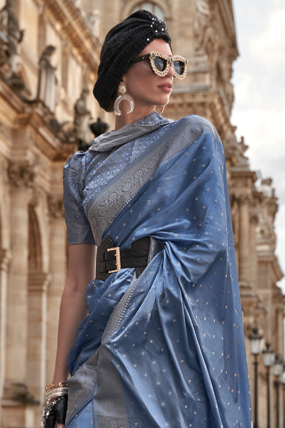 Blue Banarasi Silk Saree