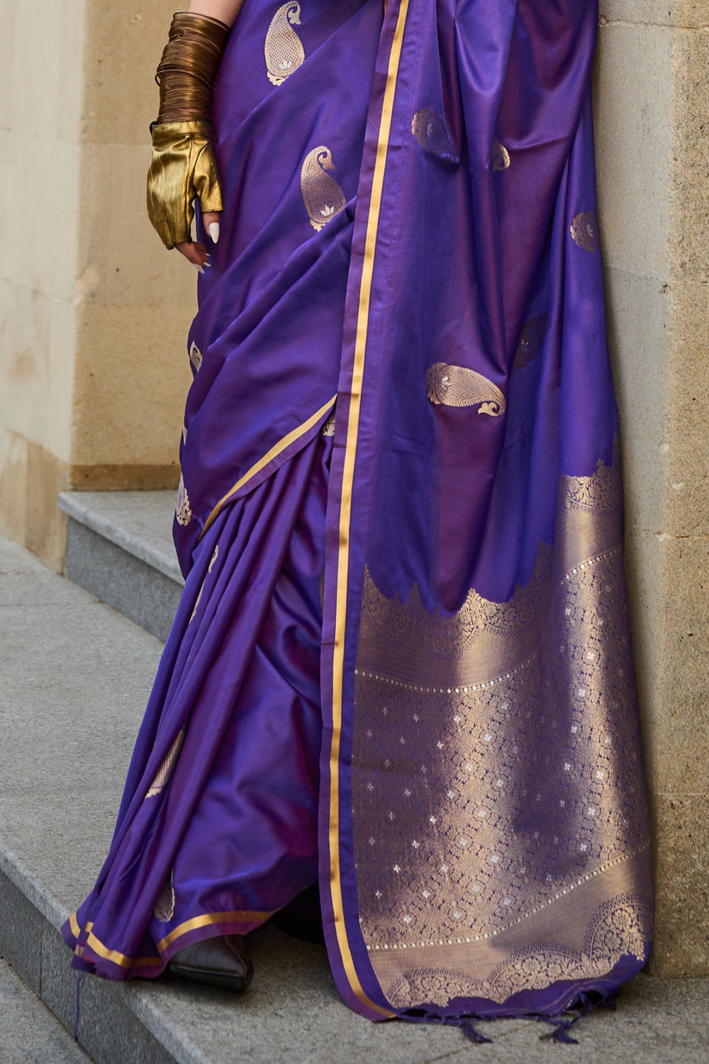 Purple Banarasi Silk Saree