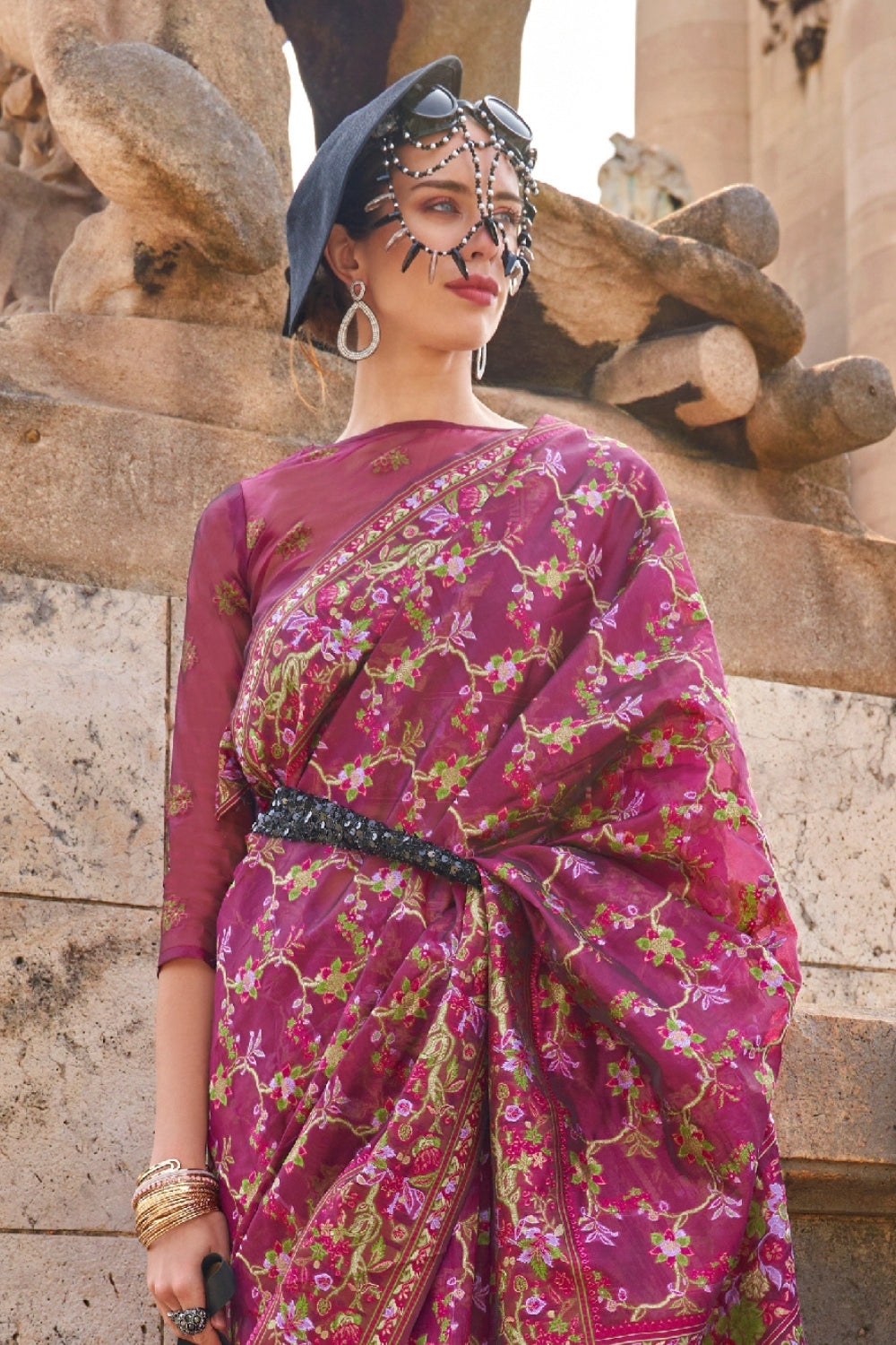 Red Organza Saree