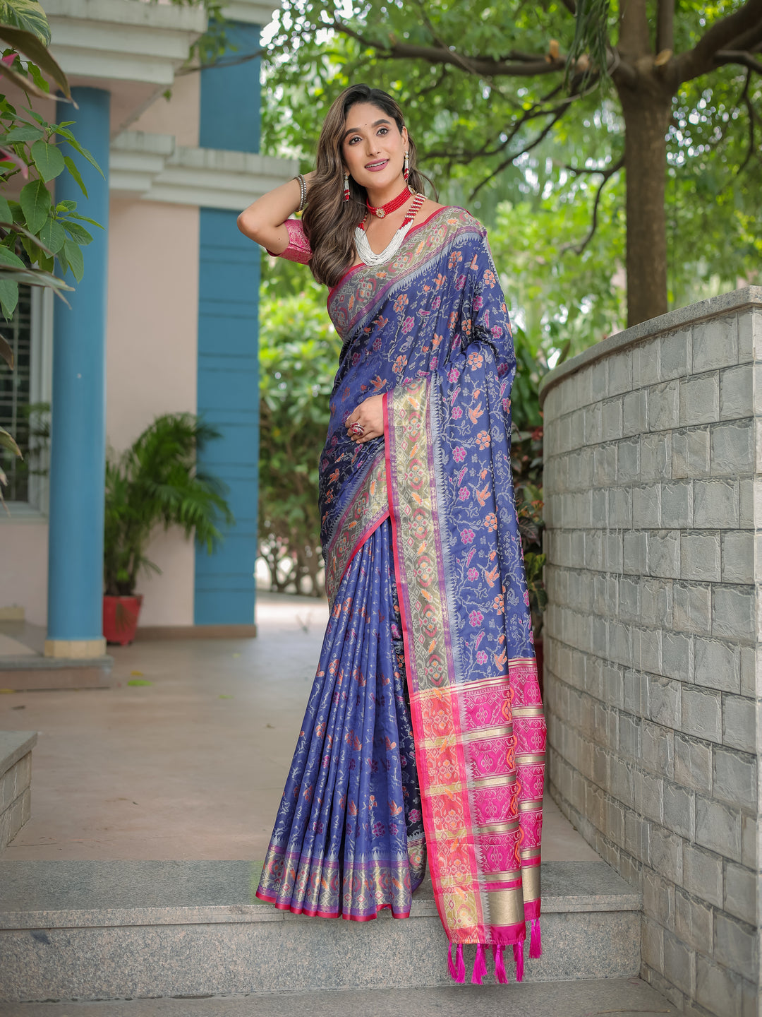 BLUE BANARASI PATOLA SOFT SILK