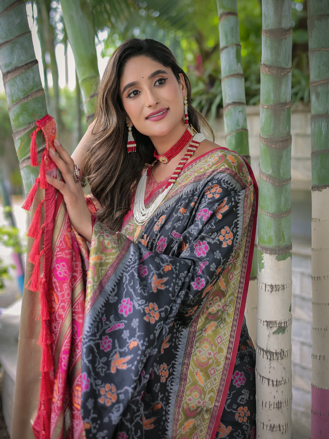 BLACK BANARASI PATOLA SOFT SILK