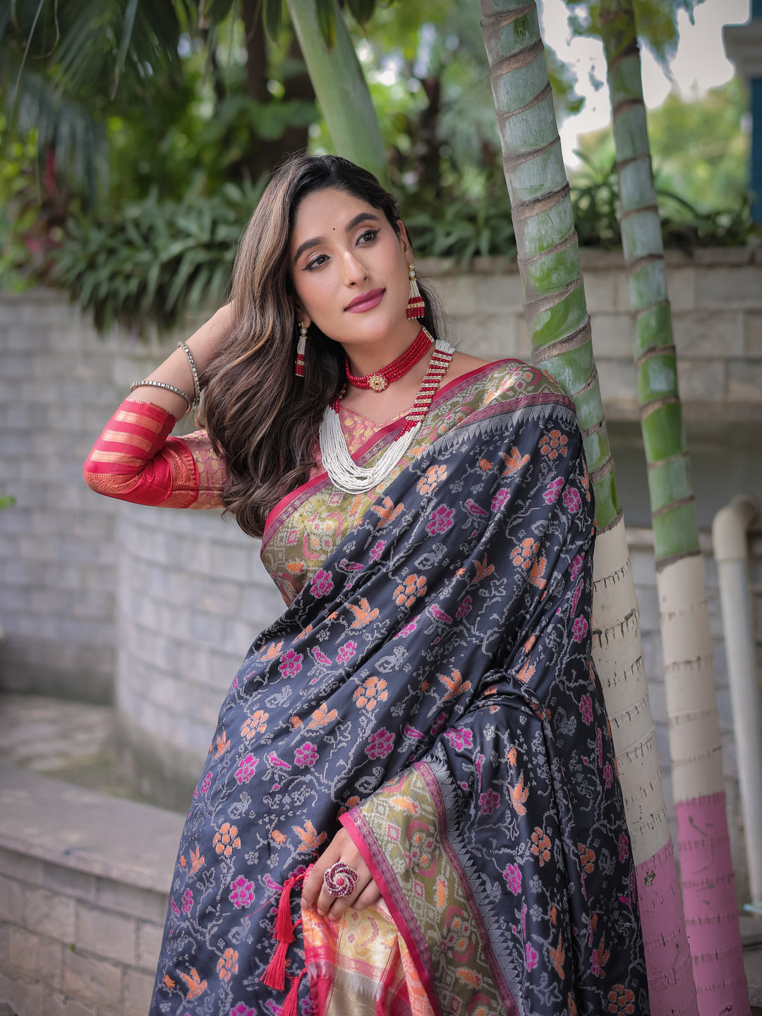 BLACK BANARASI PATOLA SOFT SILK