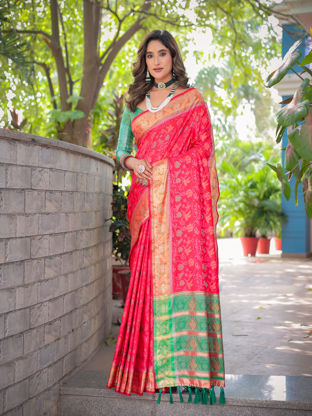 RUBY PINK BANARASI PATOLA SOFT SILK
