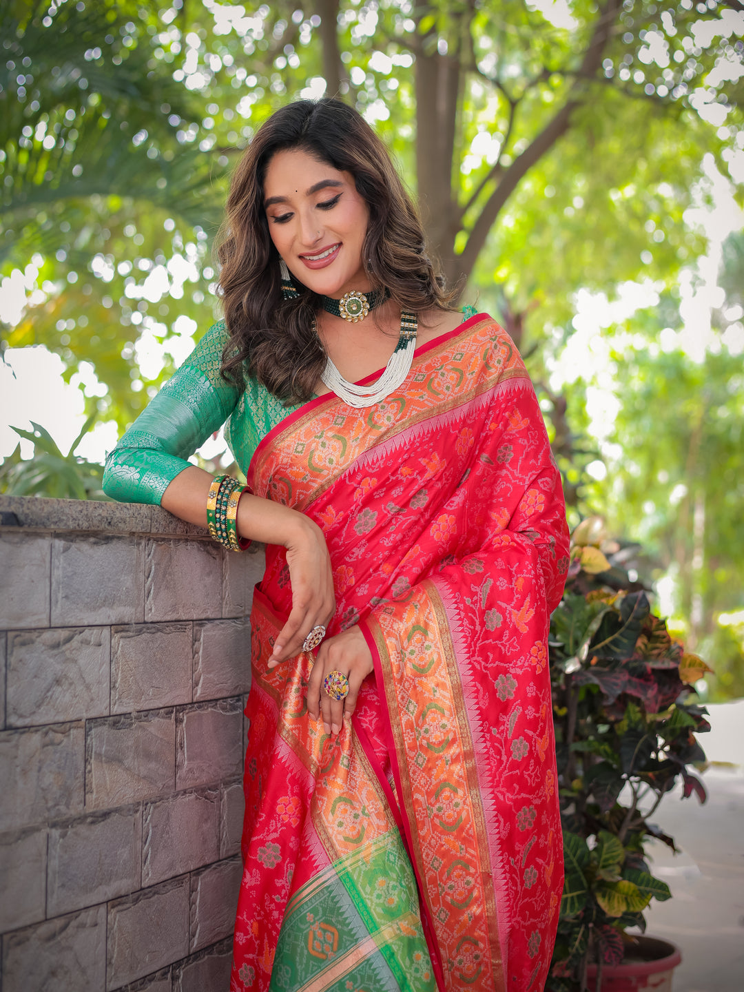 RUBY PINK BANARASI PATOLA SOFT SILK