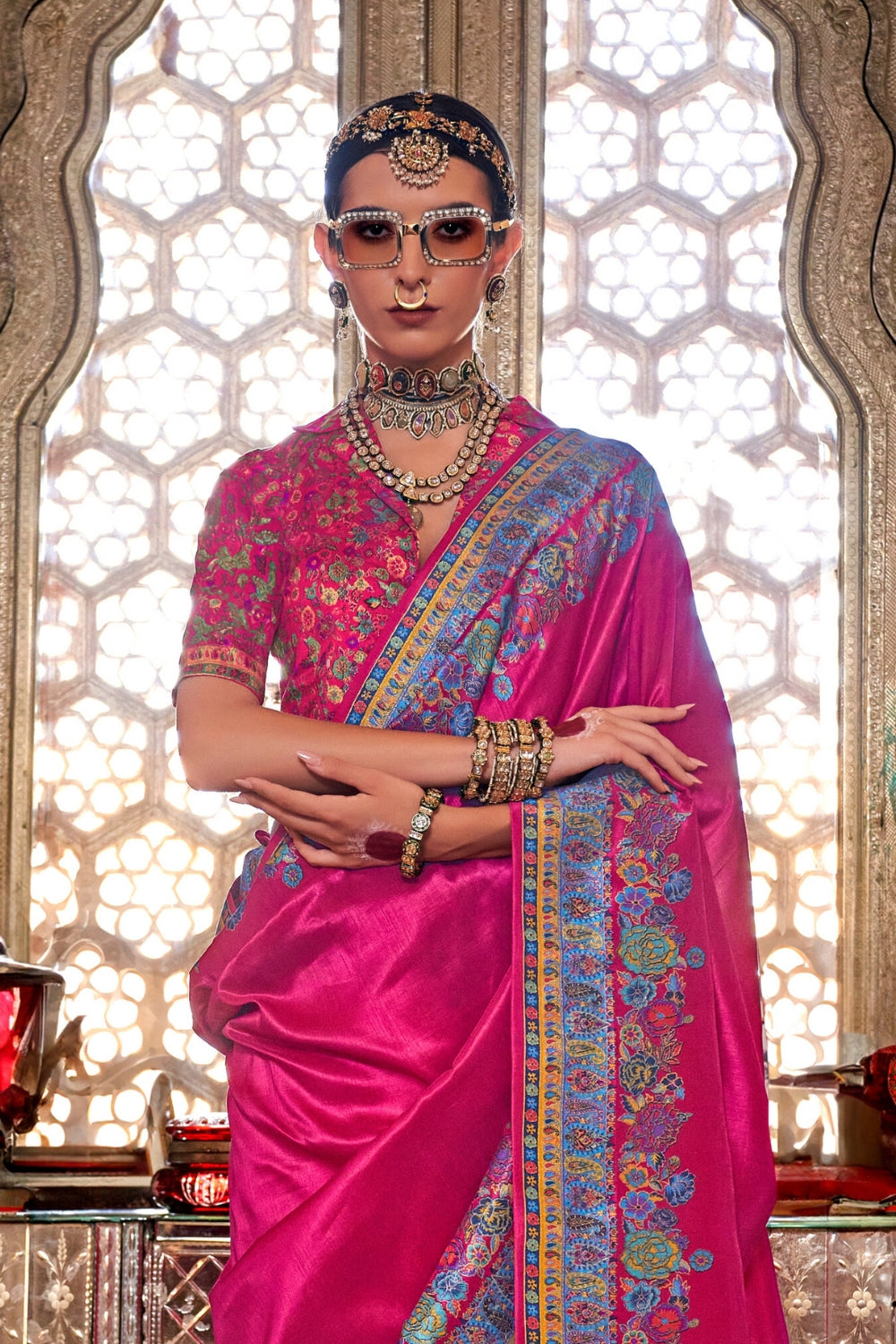 Pink Patola Silk Saree