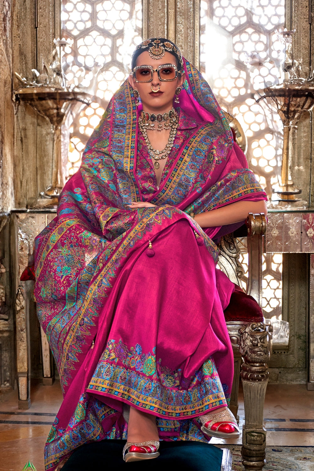Pink Patola Silk Saree