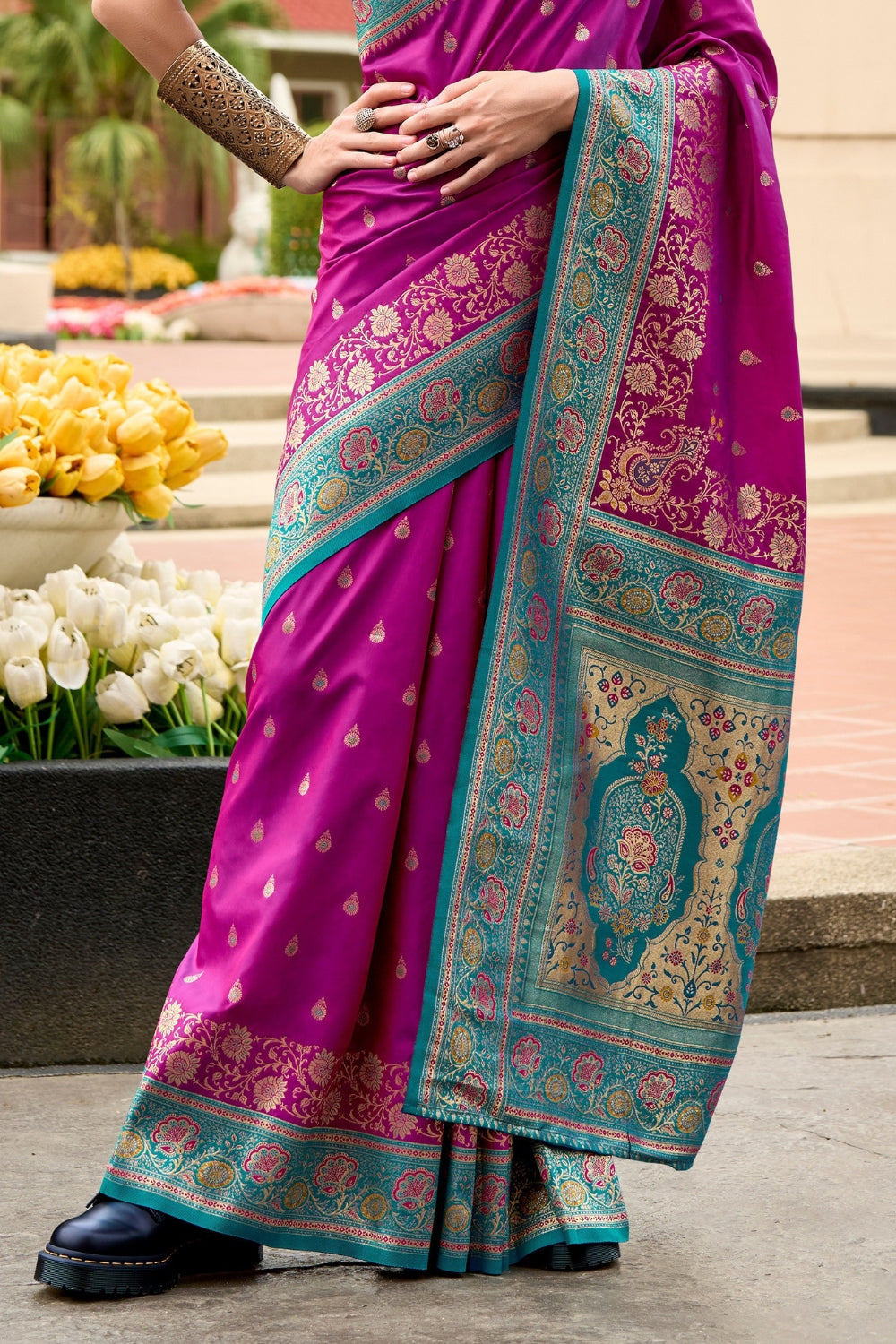 Purple Banarsi Silk Saree